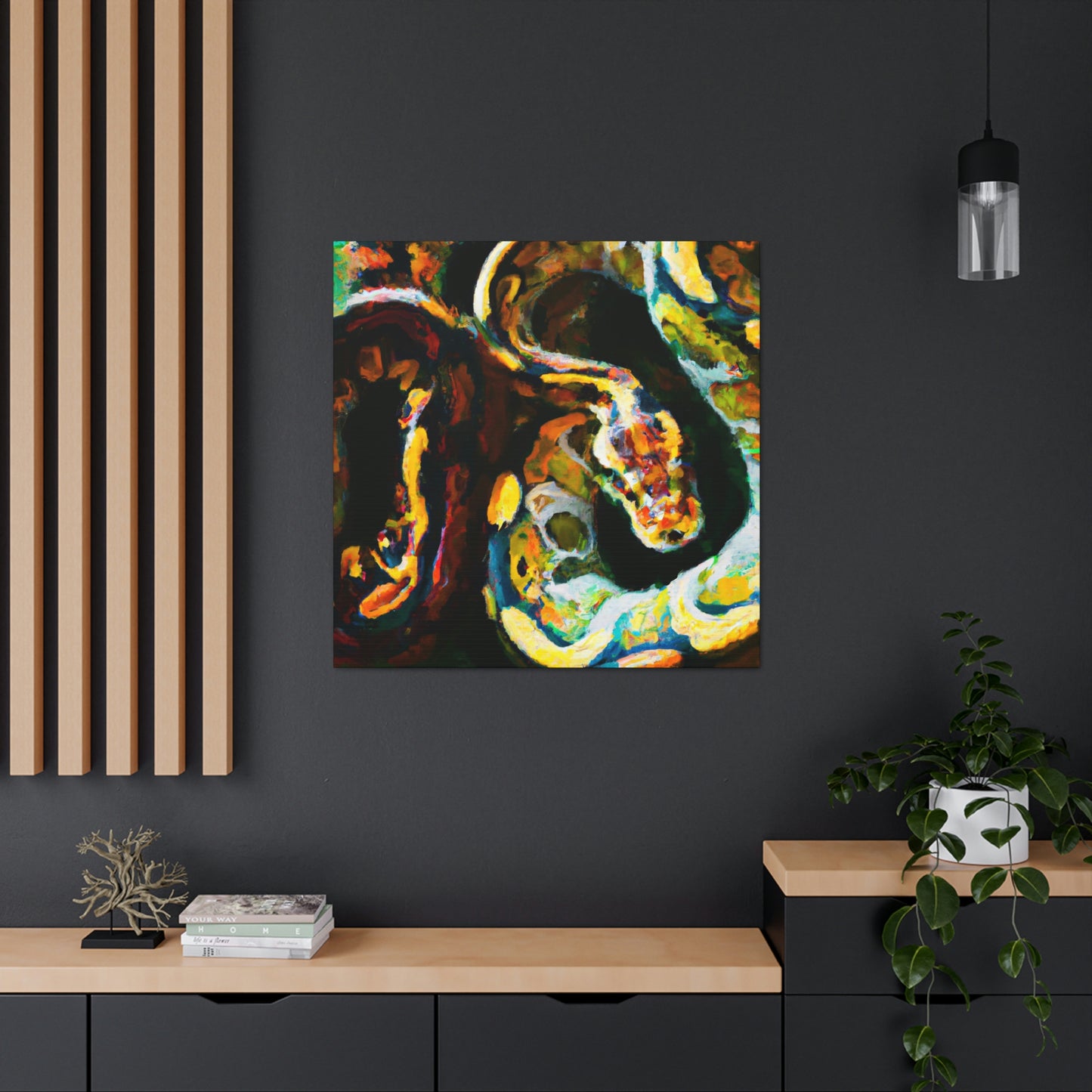 "Ball Python Reflection 1940" - Canvas