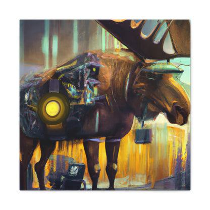 Moose in Steampunk Gear - Canvas