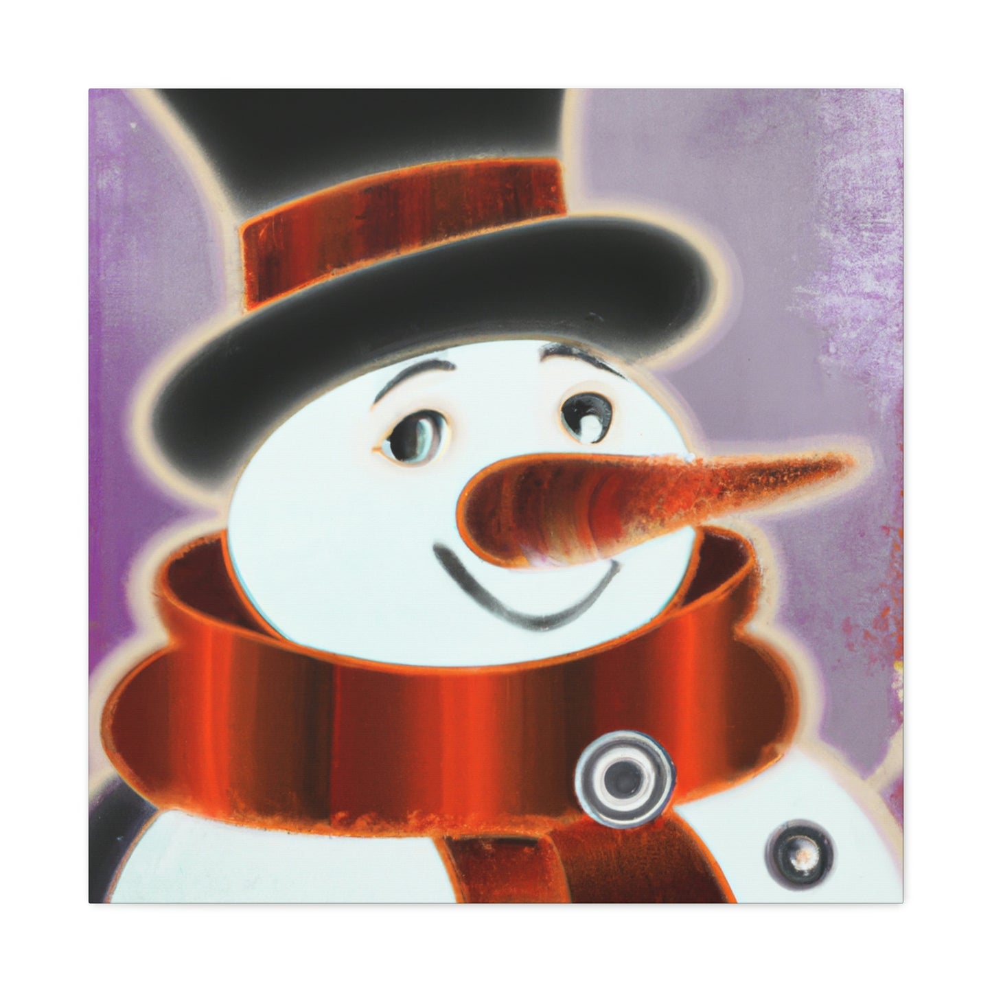 "Snowman's Art Deco Aura" - Canvas