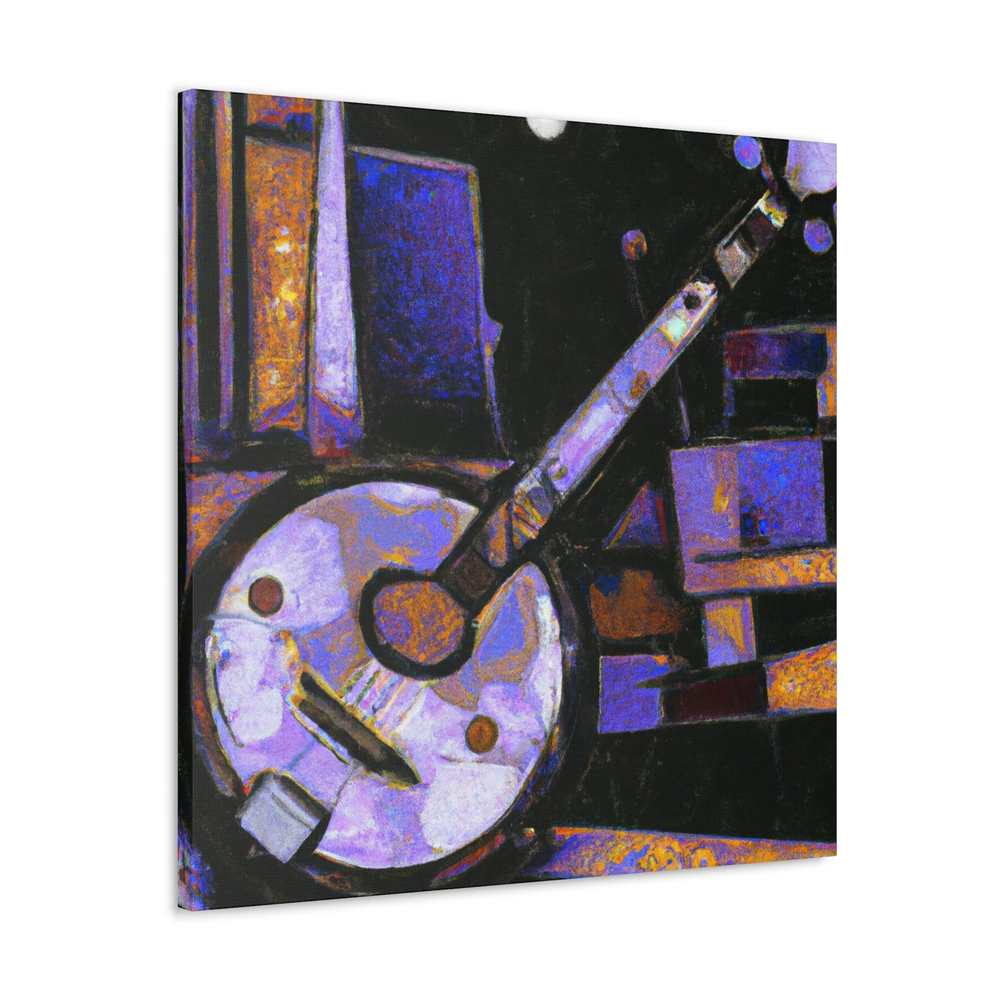 "Banjo in Blue Music" - Canvas