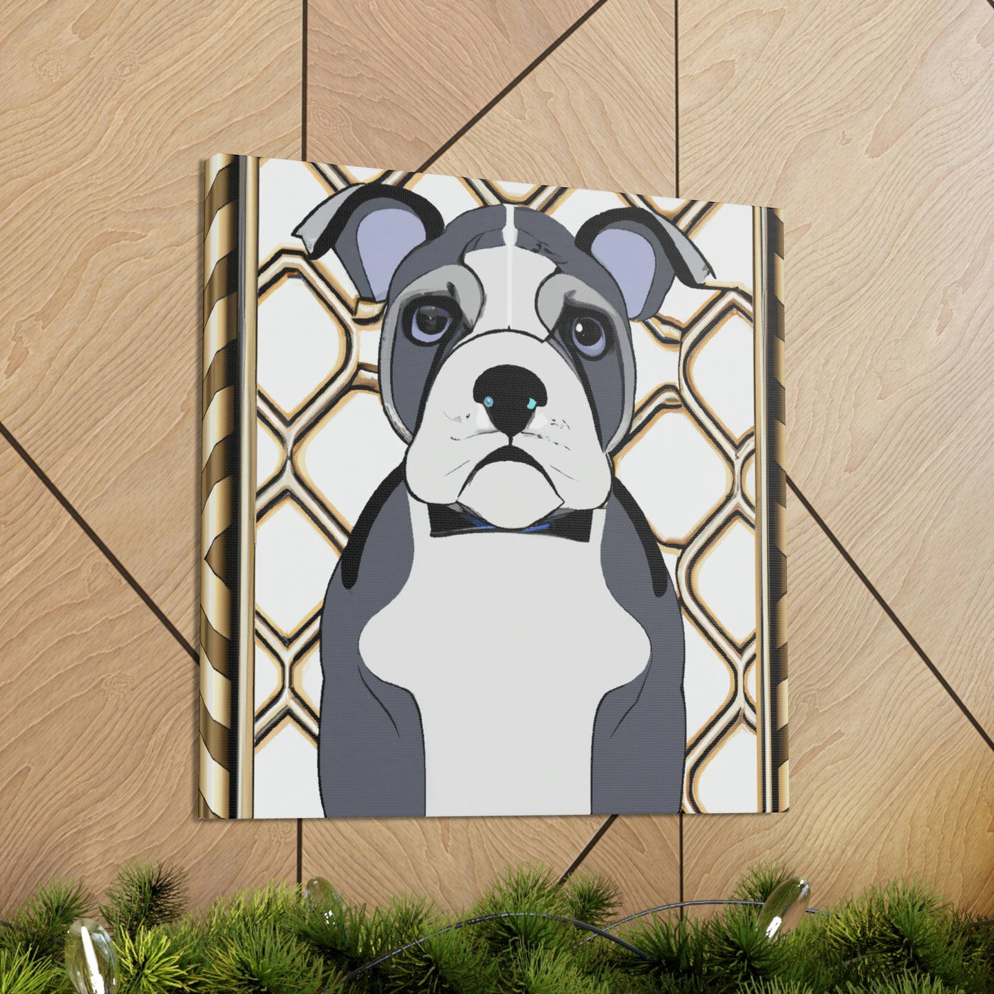 "Bulldog in Deco Style" - Canvas