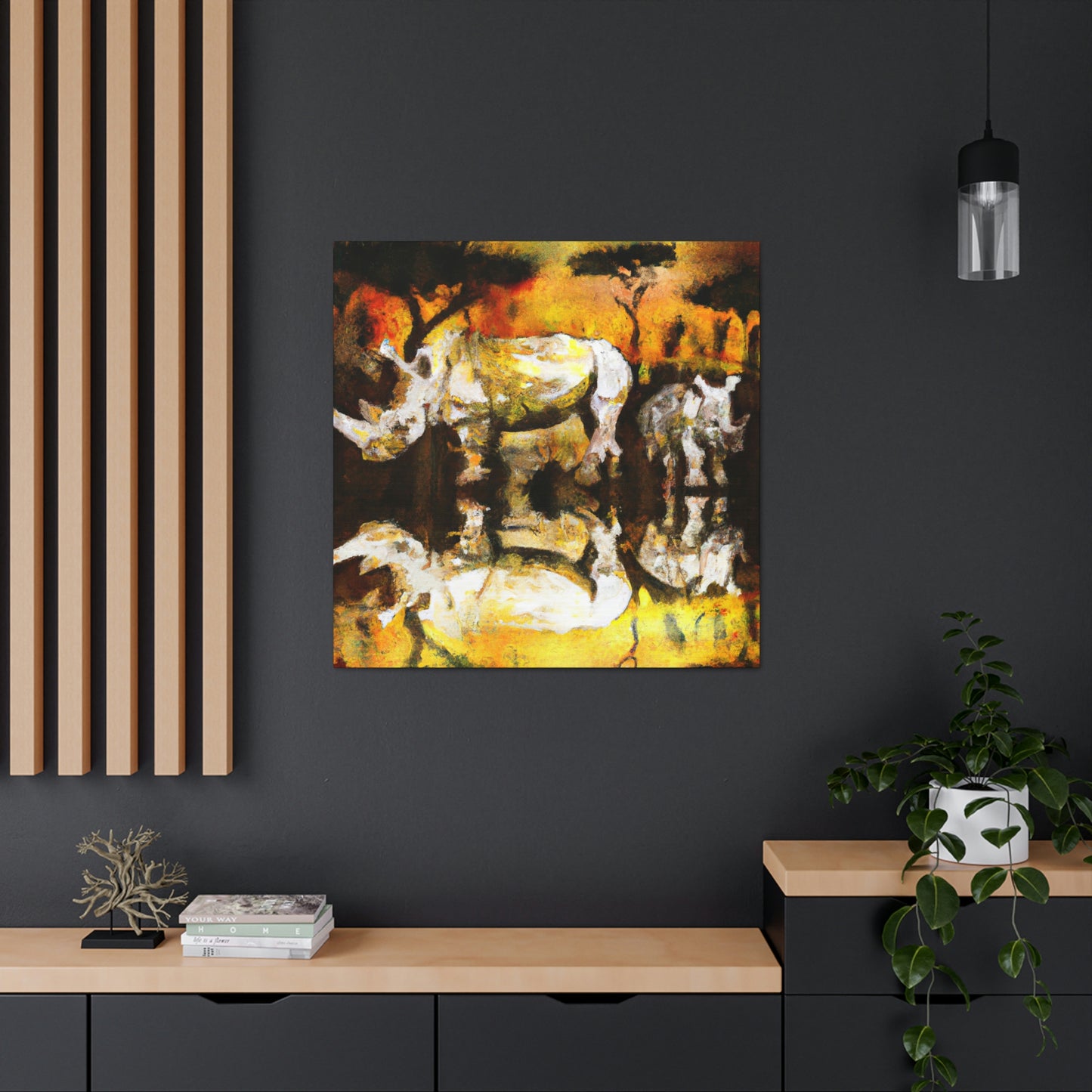 Rhinoceros in Deco - Canvas