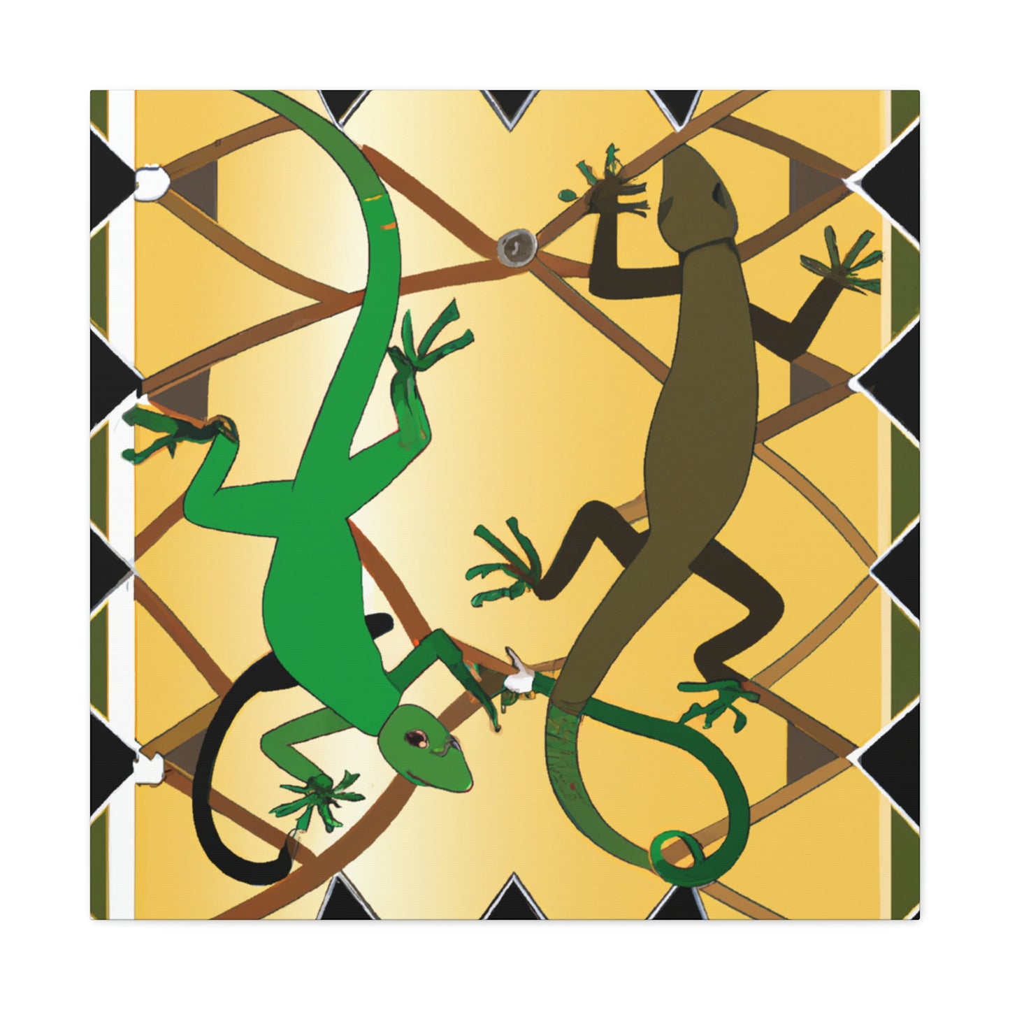 Lizards in Deco Style - Canvas