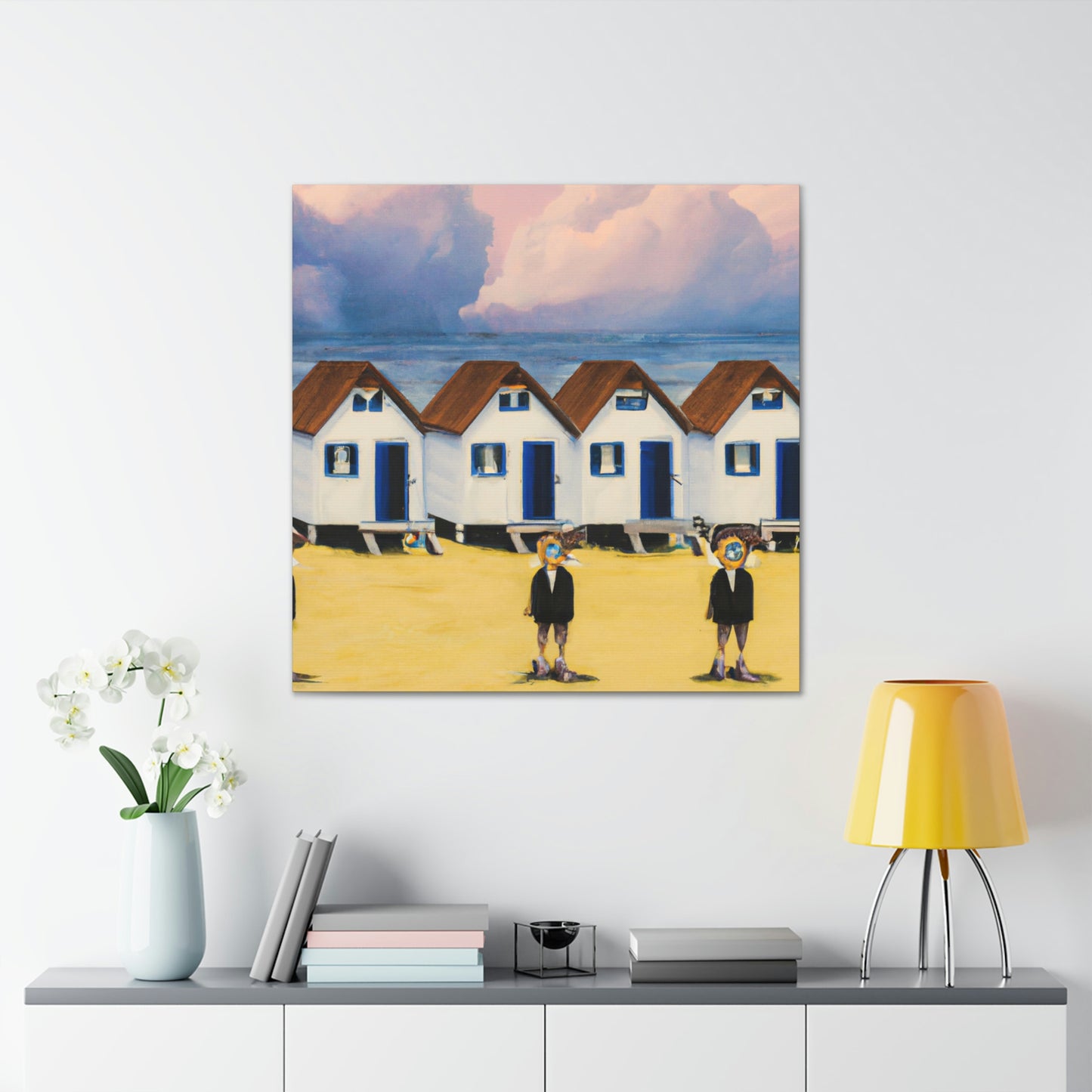 Surreal Seaside Cottages - Canvas