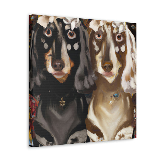 "Dancing Dachshund Delight" - Canvas