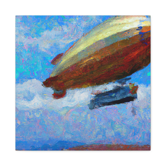 "Flying Blimp Impressionism" - Canvas