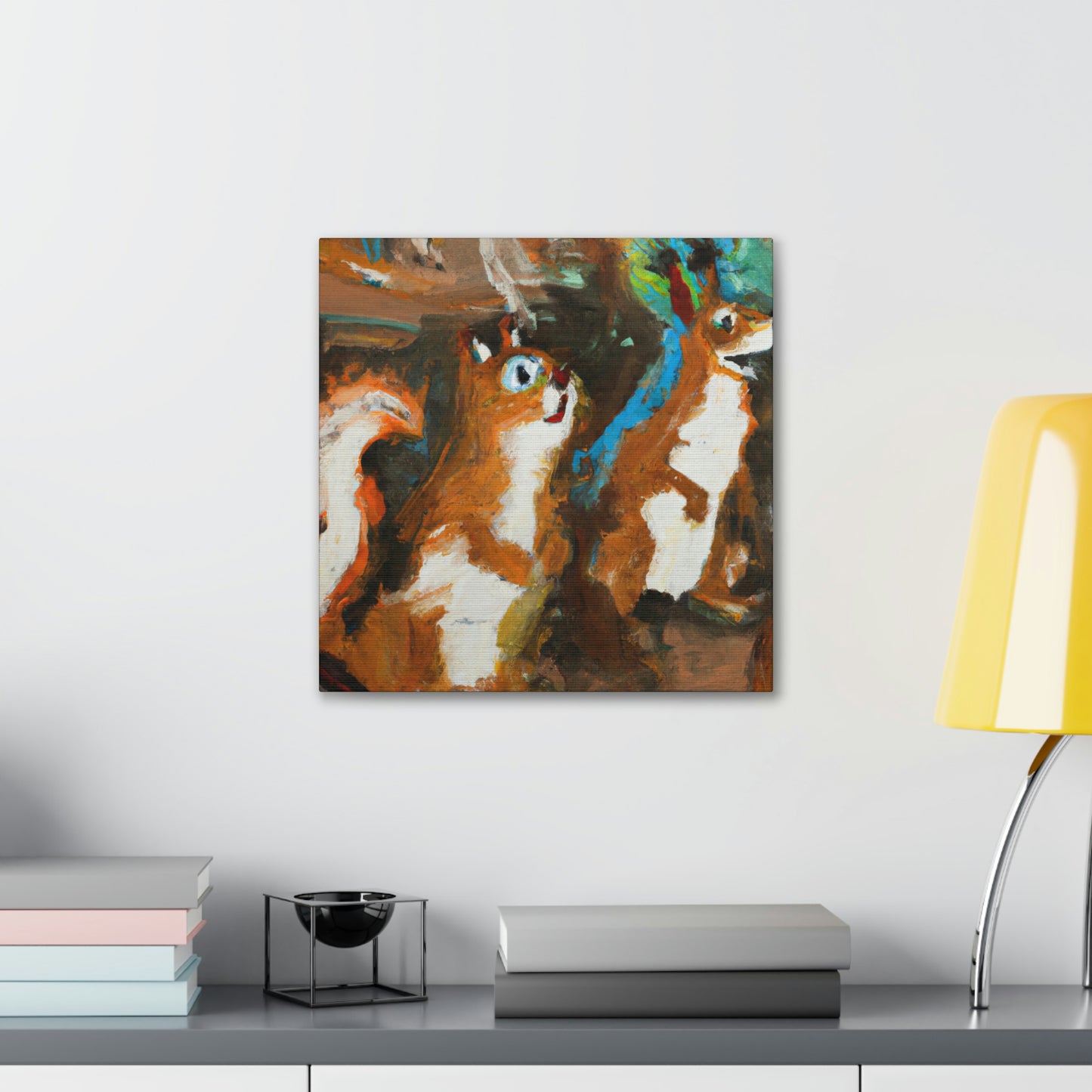 "Squirrels on Abstract" - Canvas