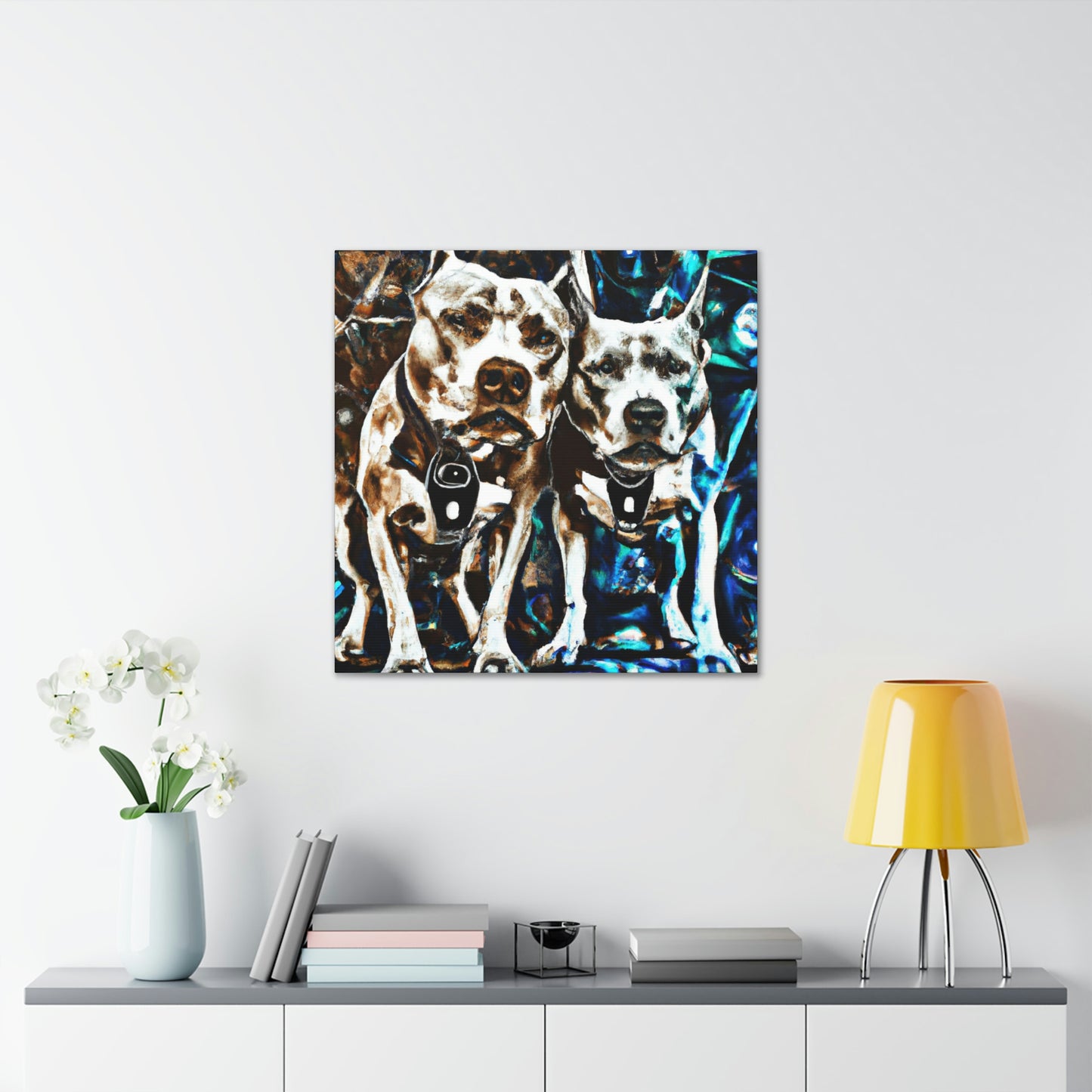 "Pitbull Dreams Surreal" - Canvas