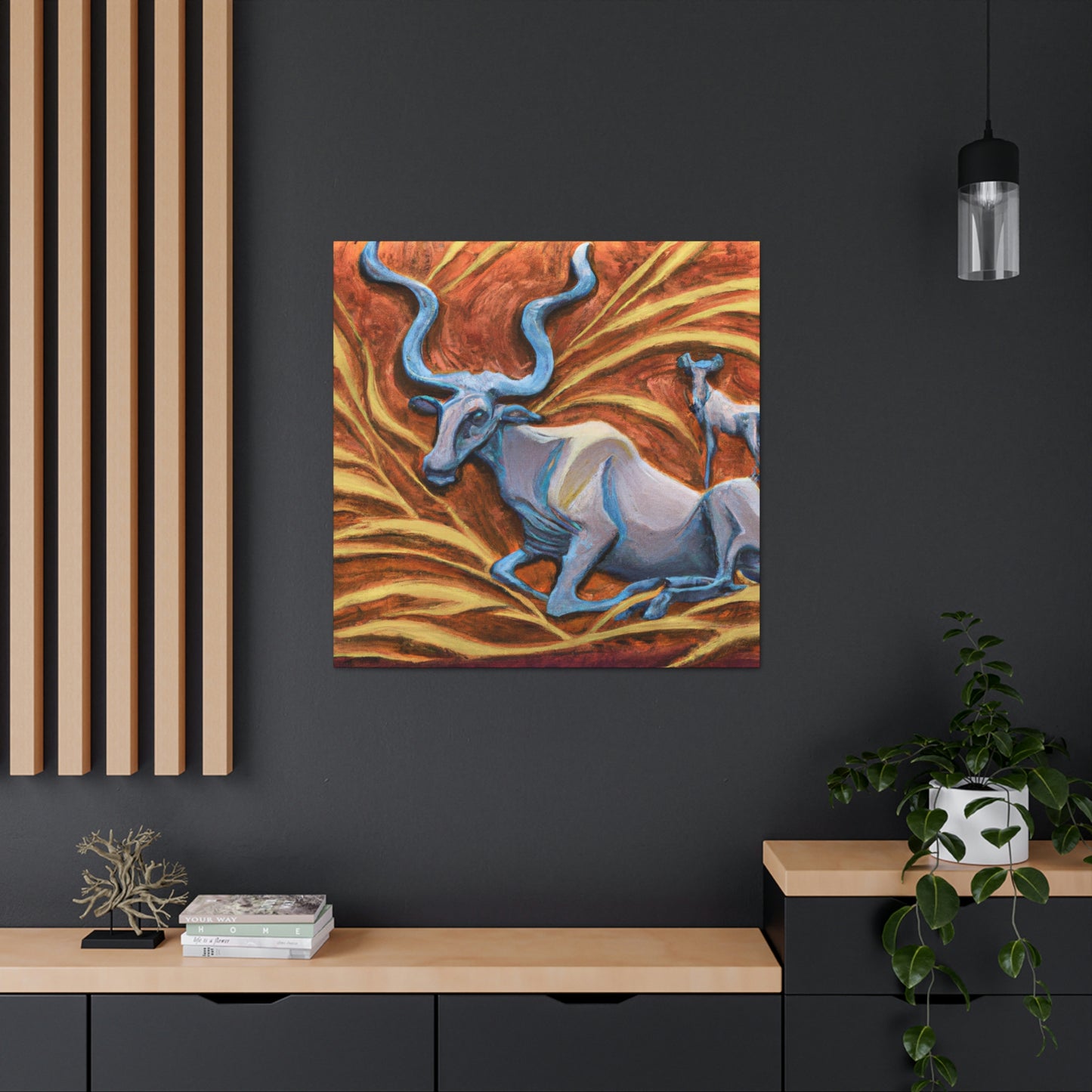 Wildebeest in Deco - Canvas