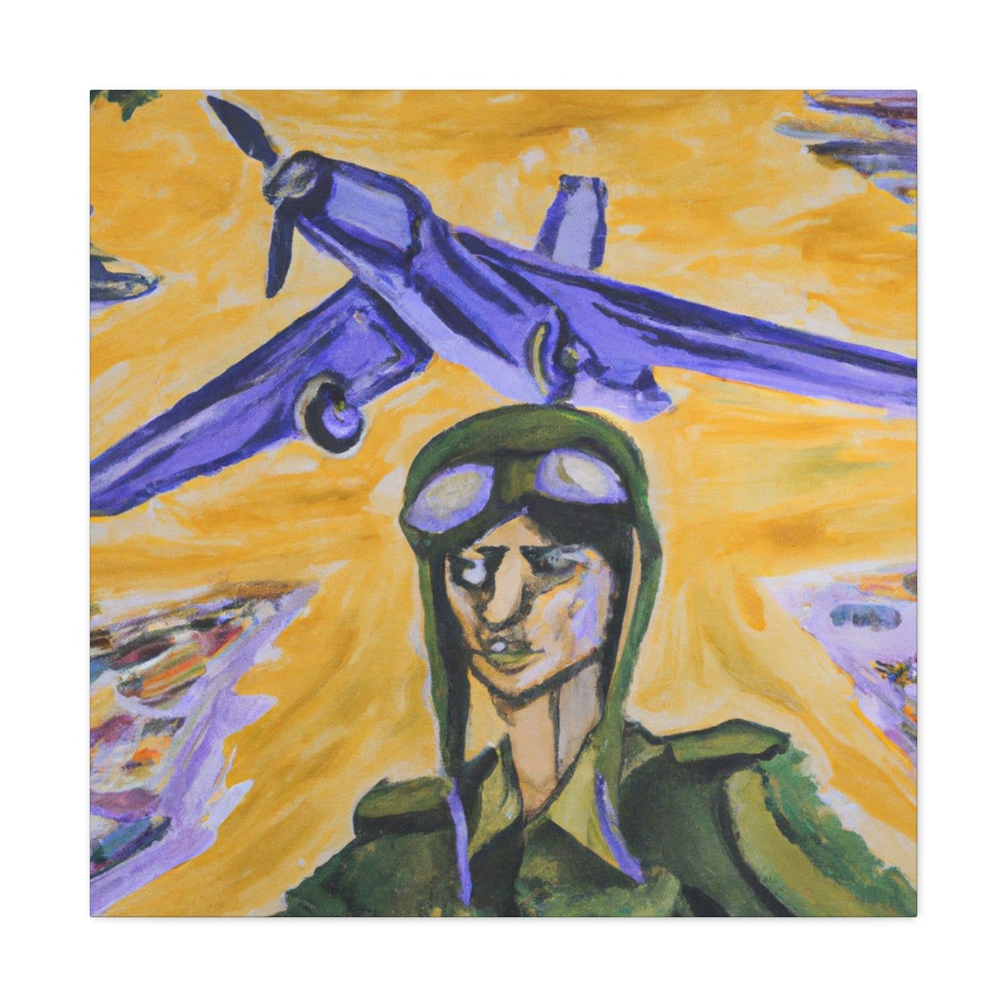 "Aviator in Expressionism". - Canvas