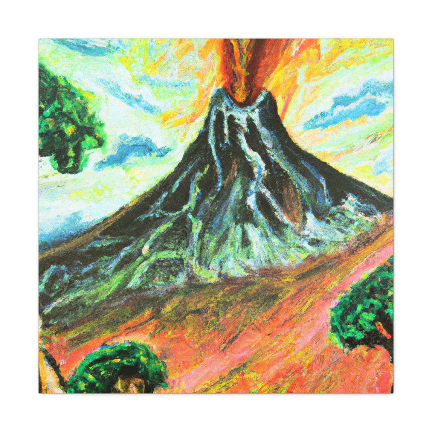 "Volcano Erupts Wildly" - Canvas