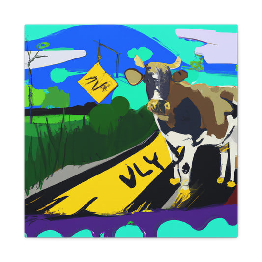 Mooing Bovine Mural - Canvas