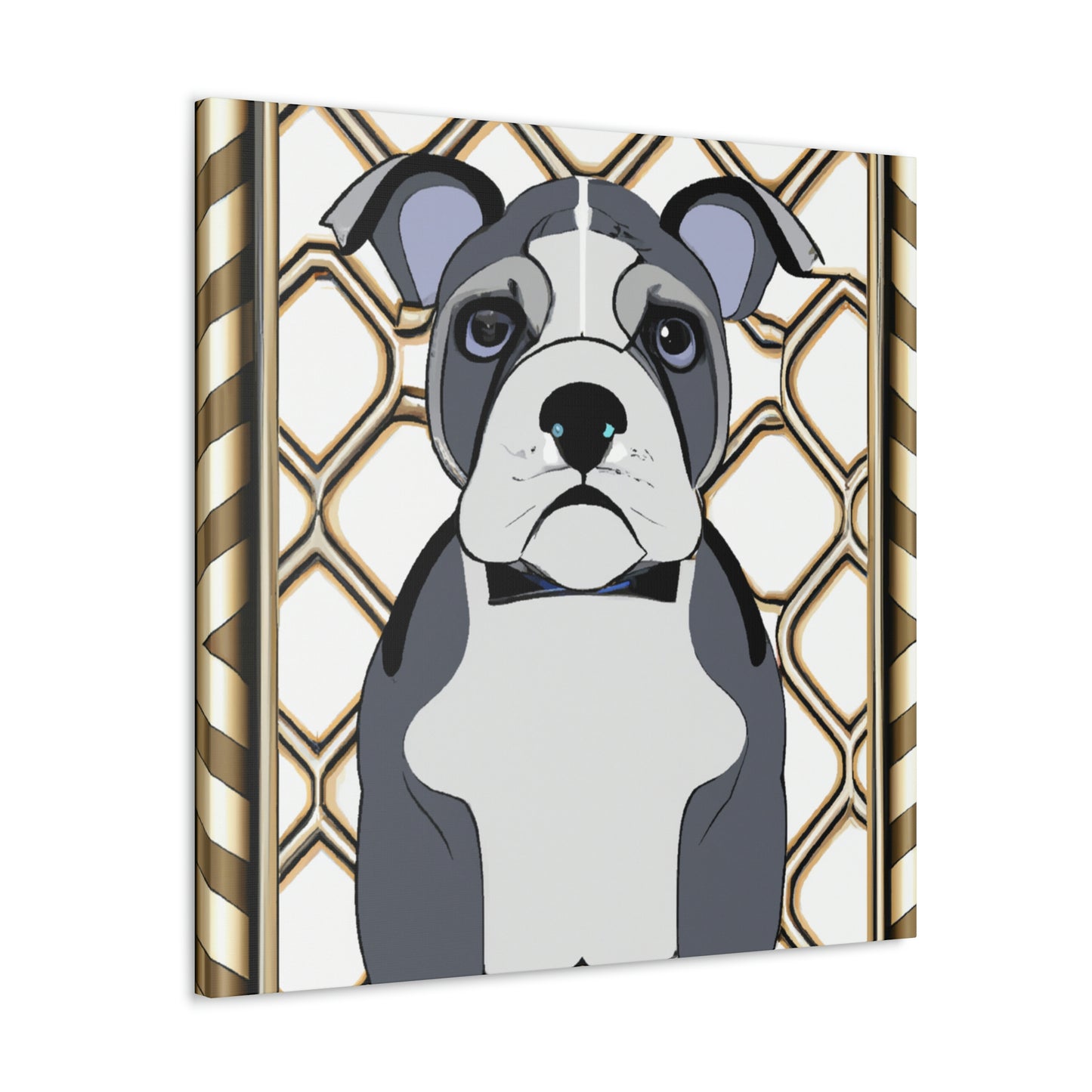 "Bulldog in Deco Style" - Canvas