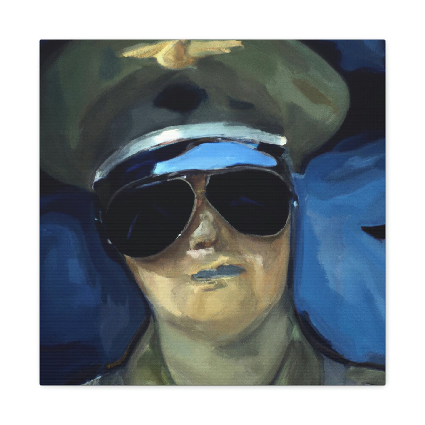 Navy Pilot Expressionism - Canvas