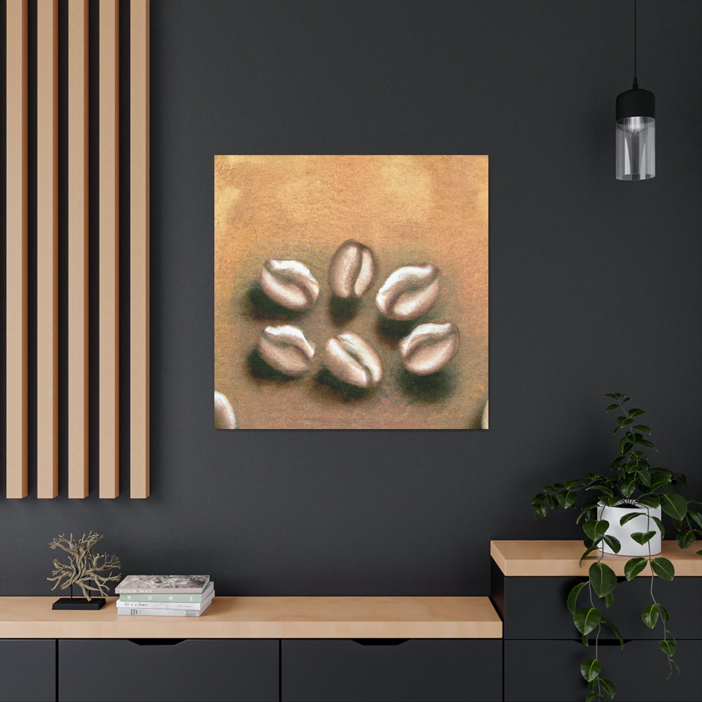 "Coffee Beans: Art Deco" - Canvas