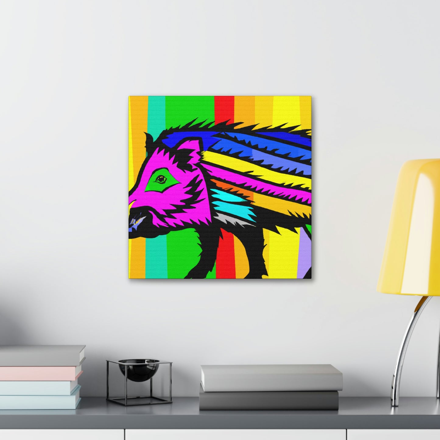 Wild Boar Pop Art - Canvas