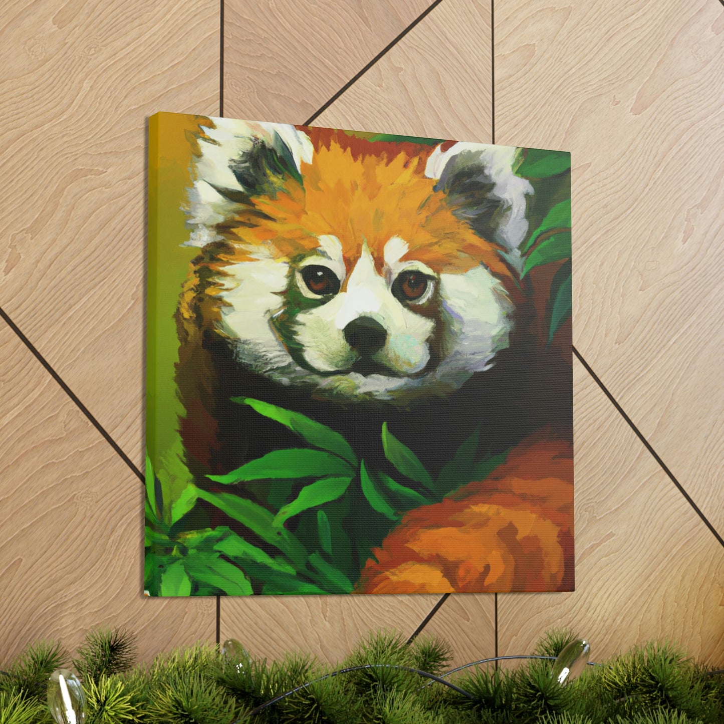 Red Panda in Art Deco - Canvas