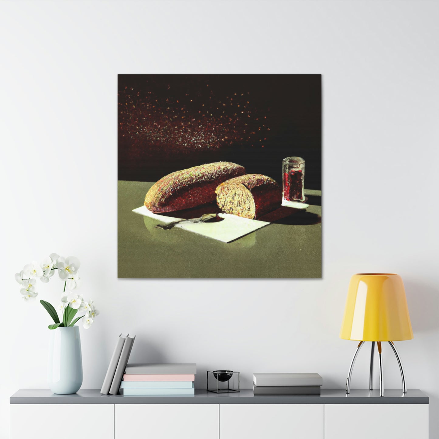 Bread in Pointillism - Canvas