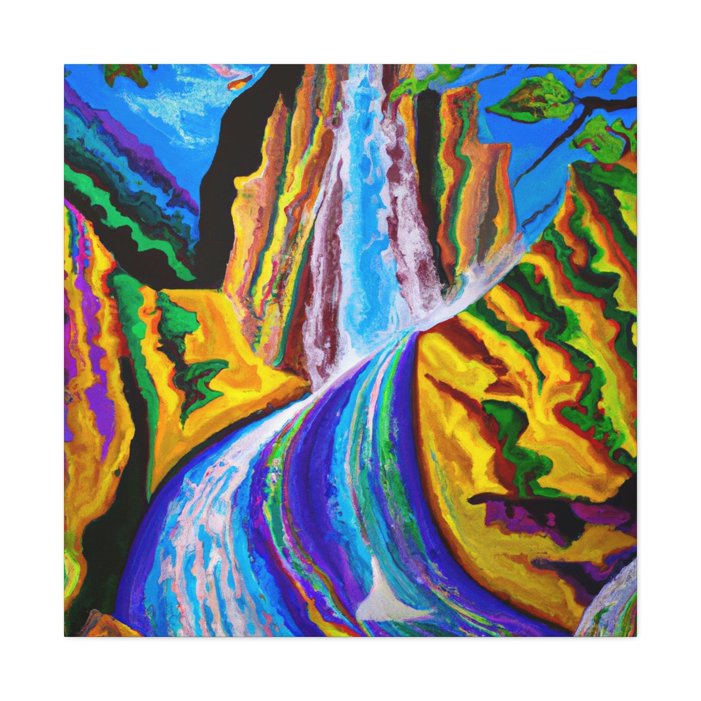 Waterfall in Expressionism - Canvas