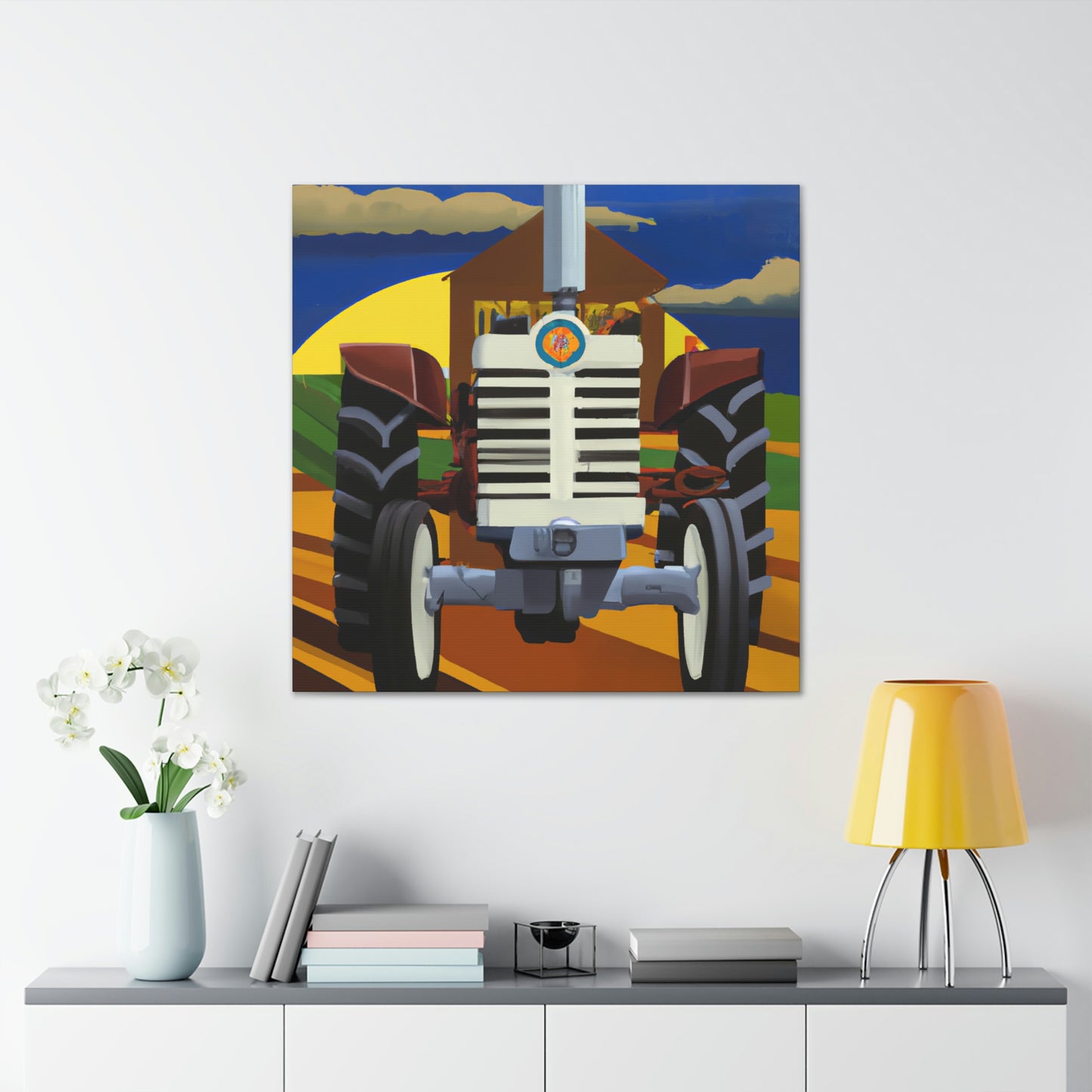 Tractor in Art Deco - Canvas