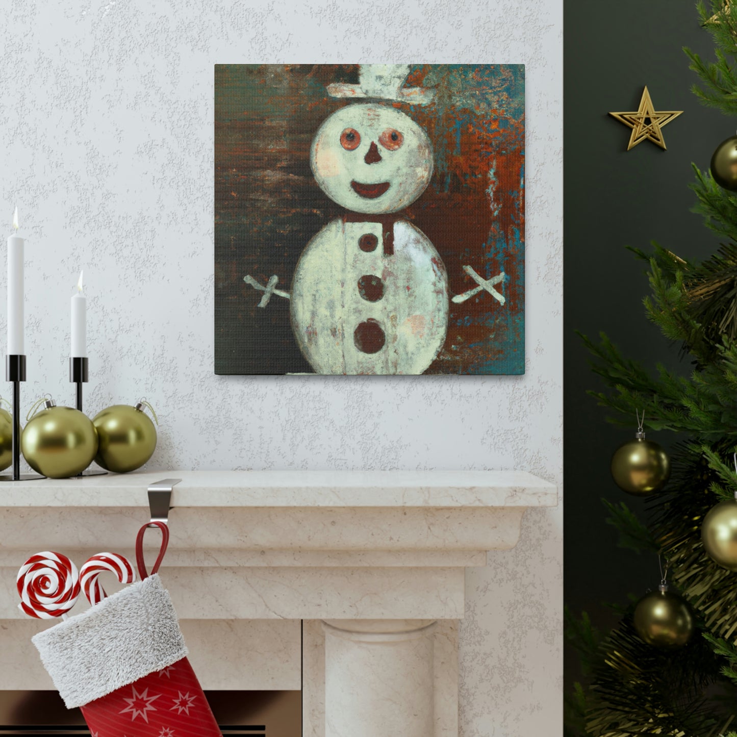 "Snowman in Expressionism" - Canvas