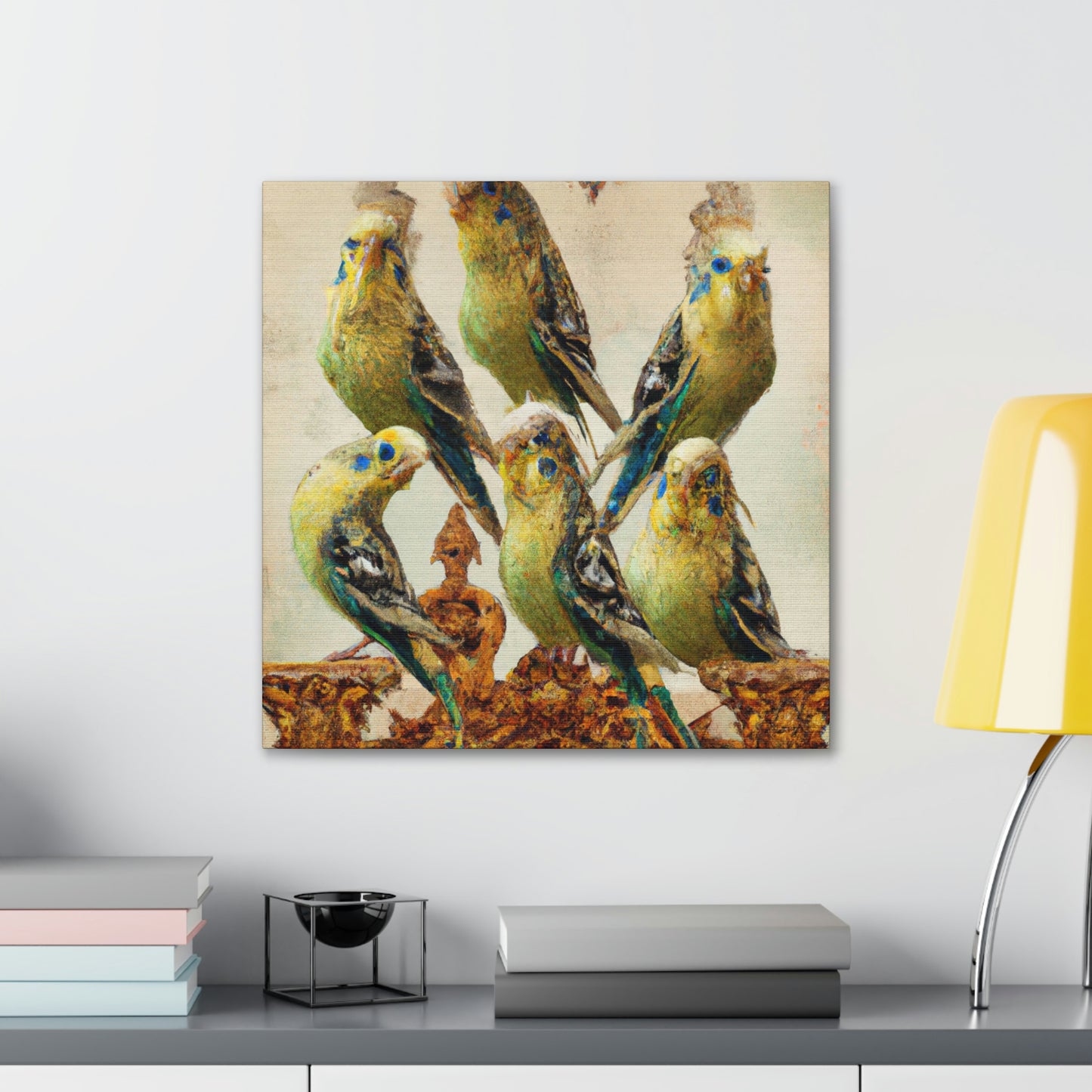 "Budgies in Baroque" - Canvas