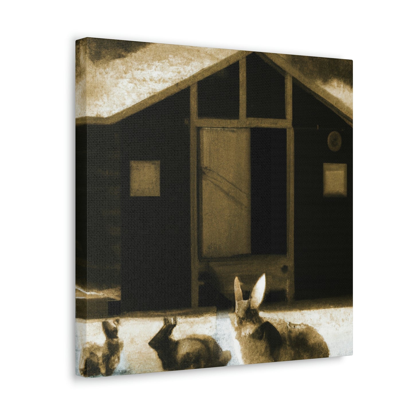 "Rabbits in Nature's Harmony" - Canvas