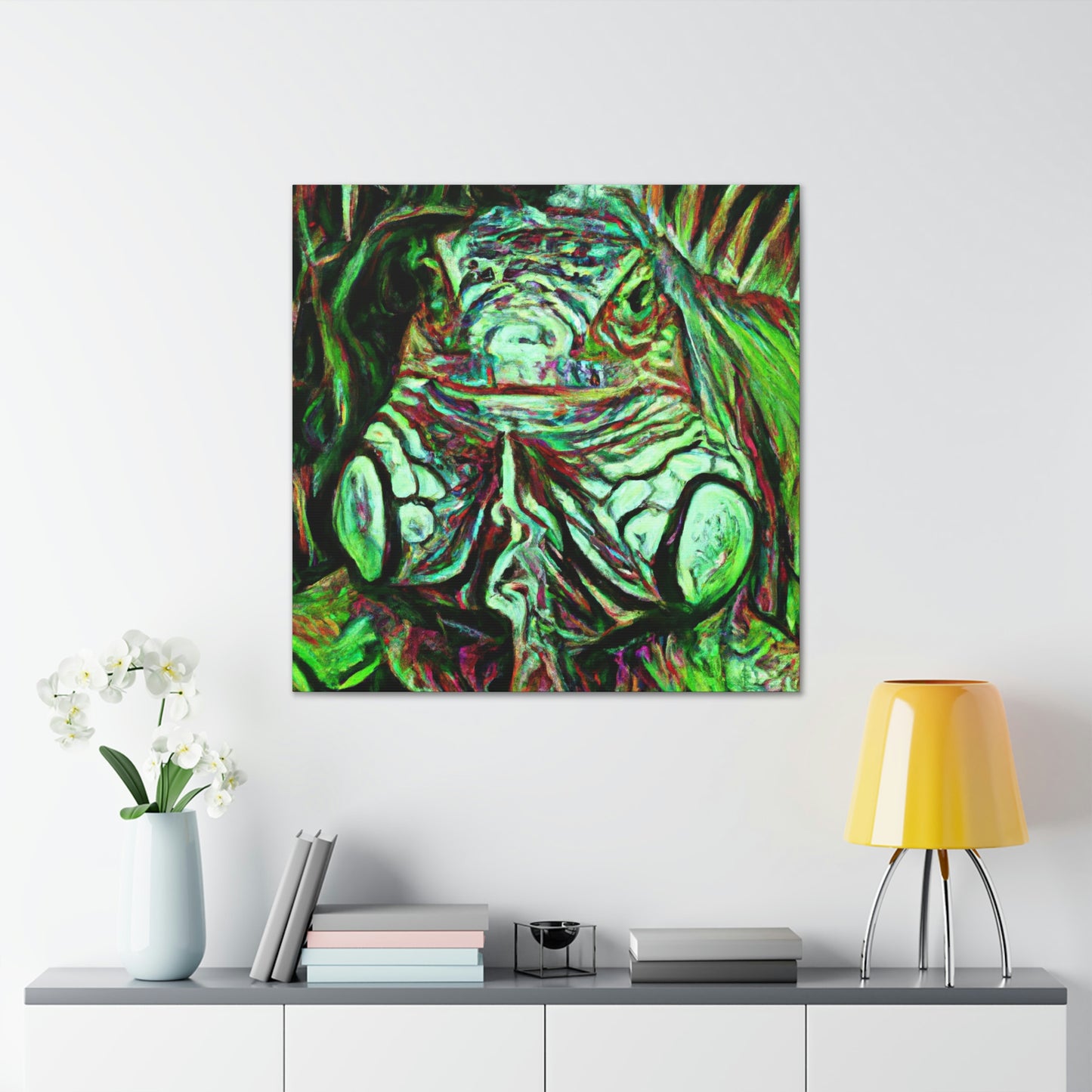 "Green Iguana Expressionism" - Canvas