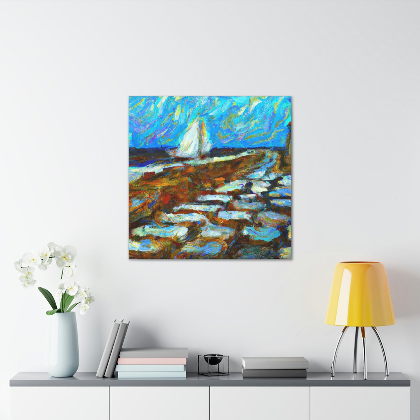 Seawall on the Shore - Canvas