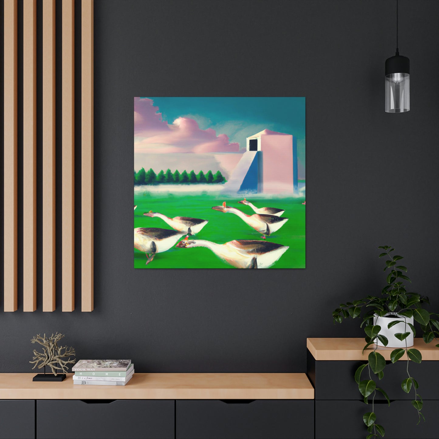 "Geese in the Water" - Canvas