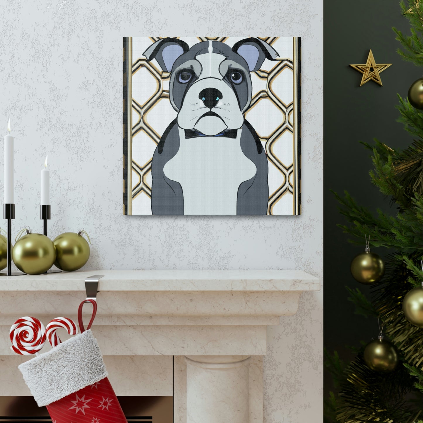 "Bulldog in Deco Style" - Canvas