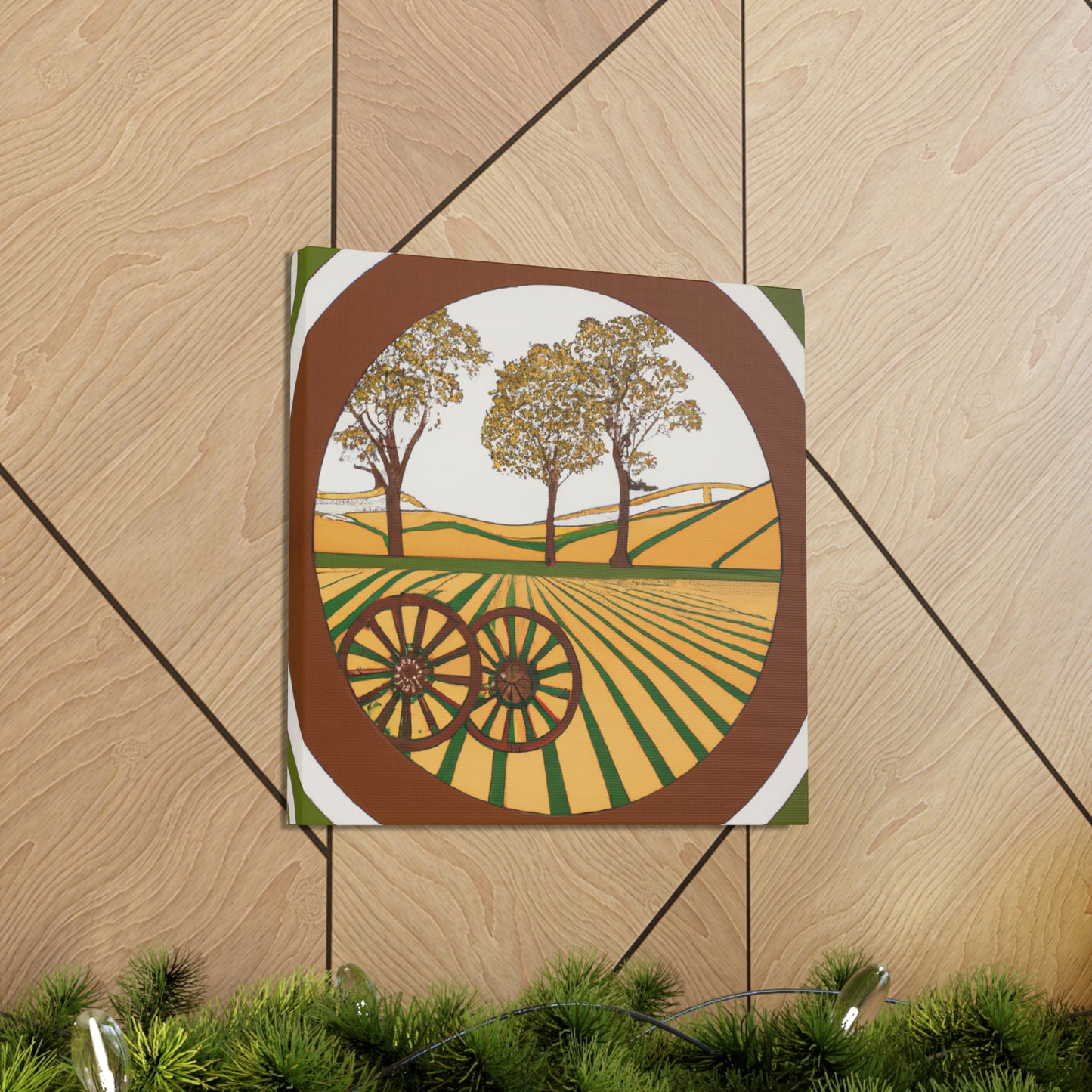 "Wagon Wheel: Deco Shine" - Canvas