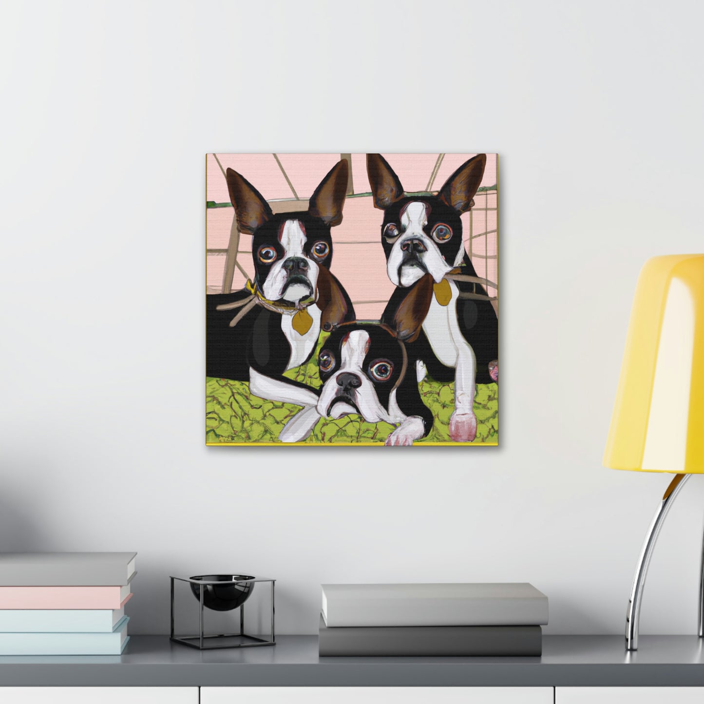 "Boston Terrier Reflection Shine" - Canvas