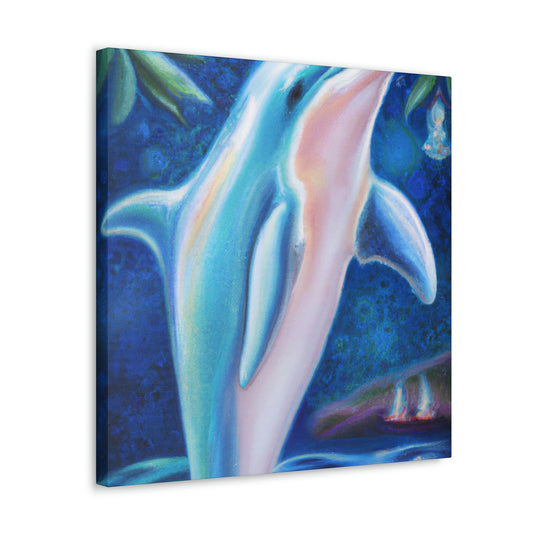 Dolphins in Moonlight Glow - Canvas