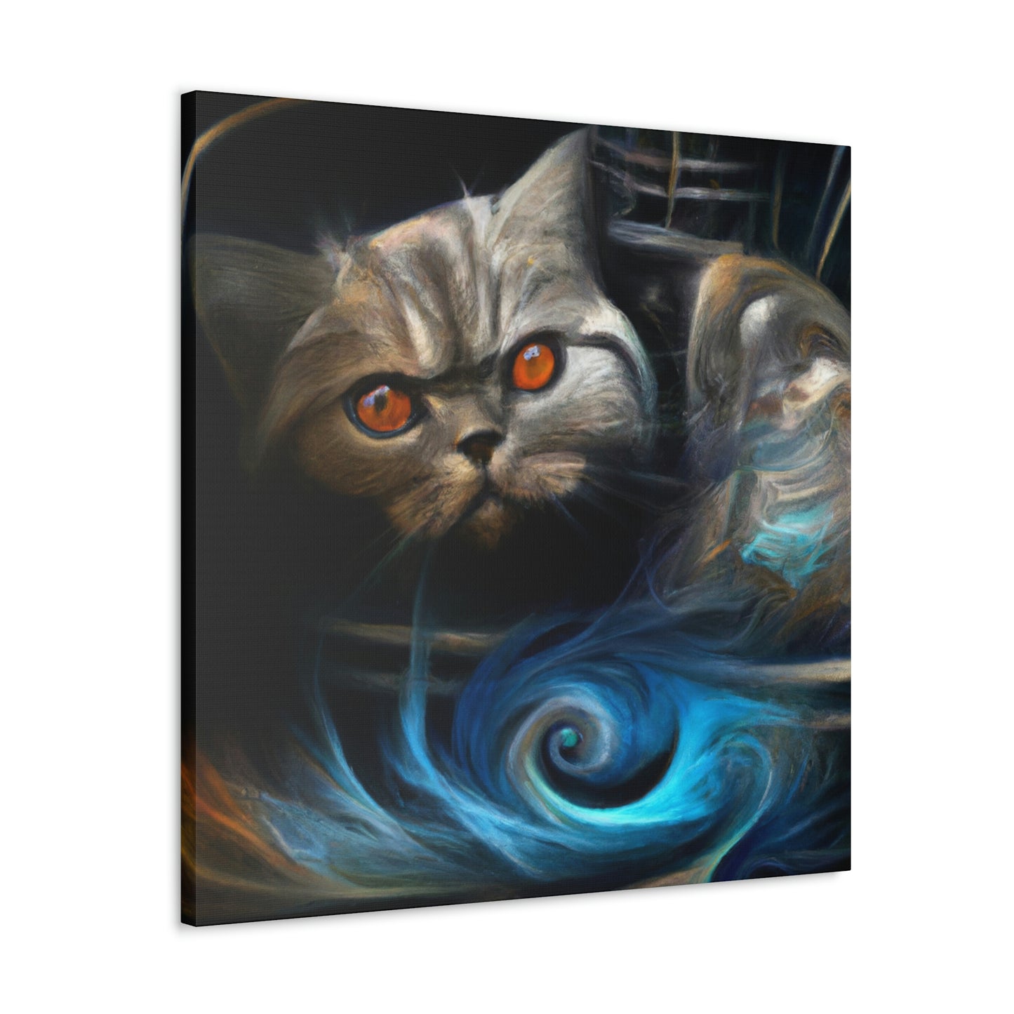 "Cat Purring Contentedly" - Canvas