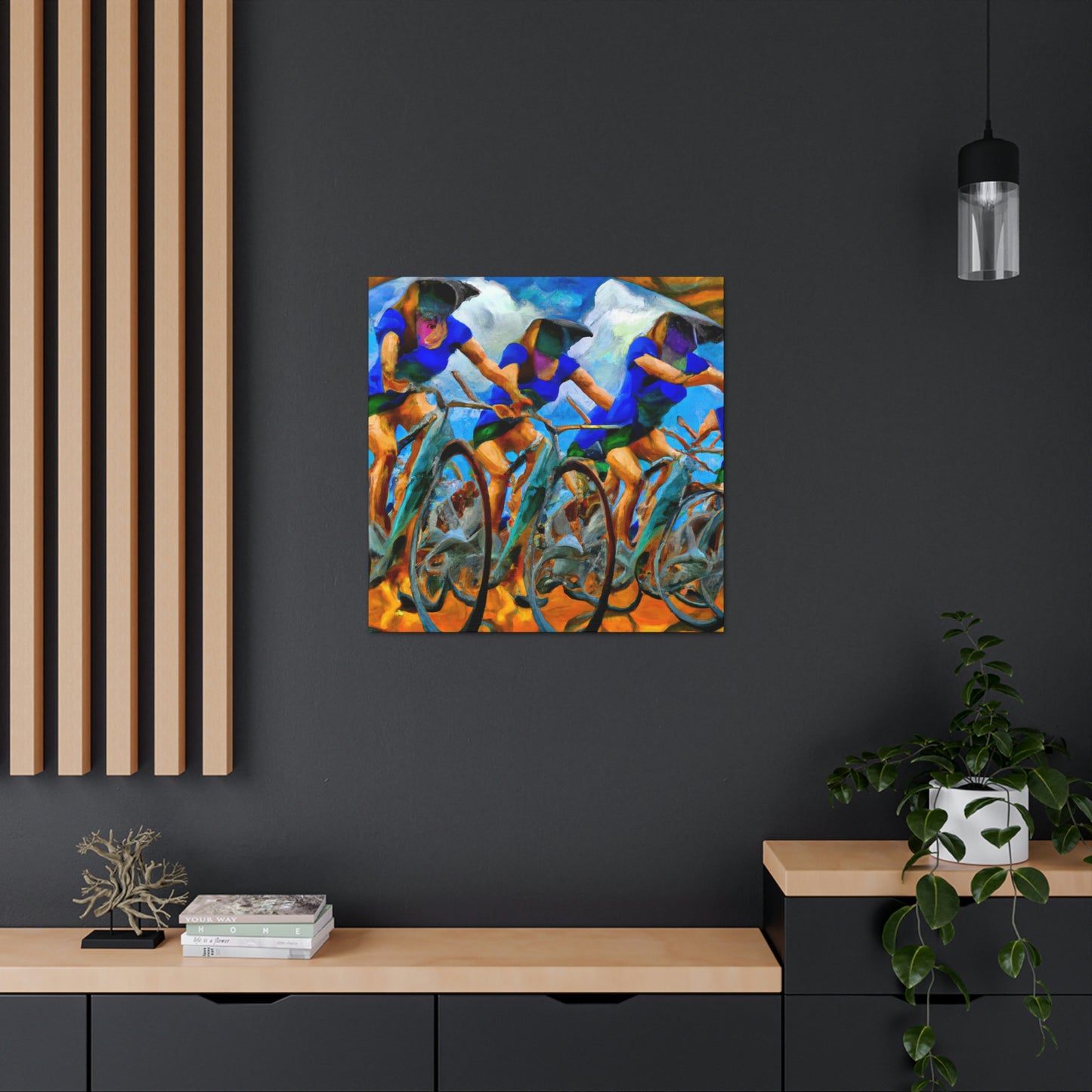 Biking Through Dreamscape - Canvas