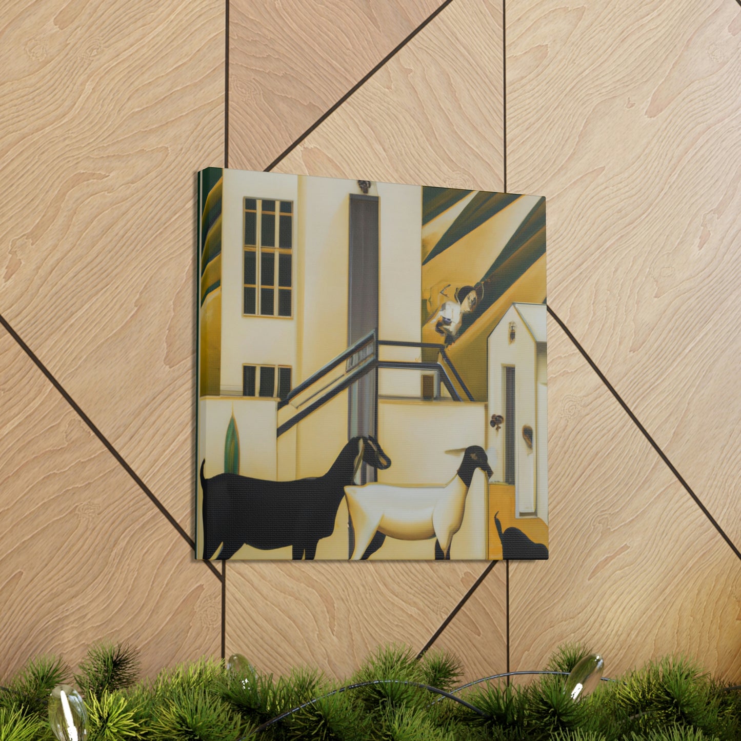 "Goat in Glamourous Gold" - Canvas