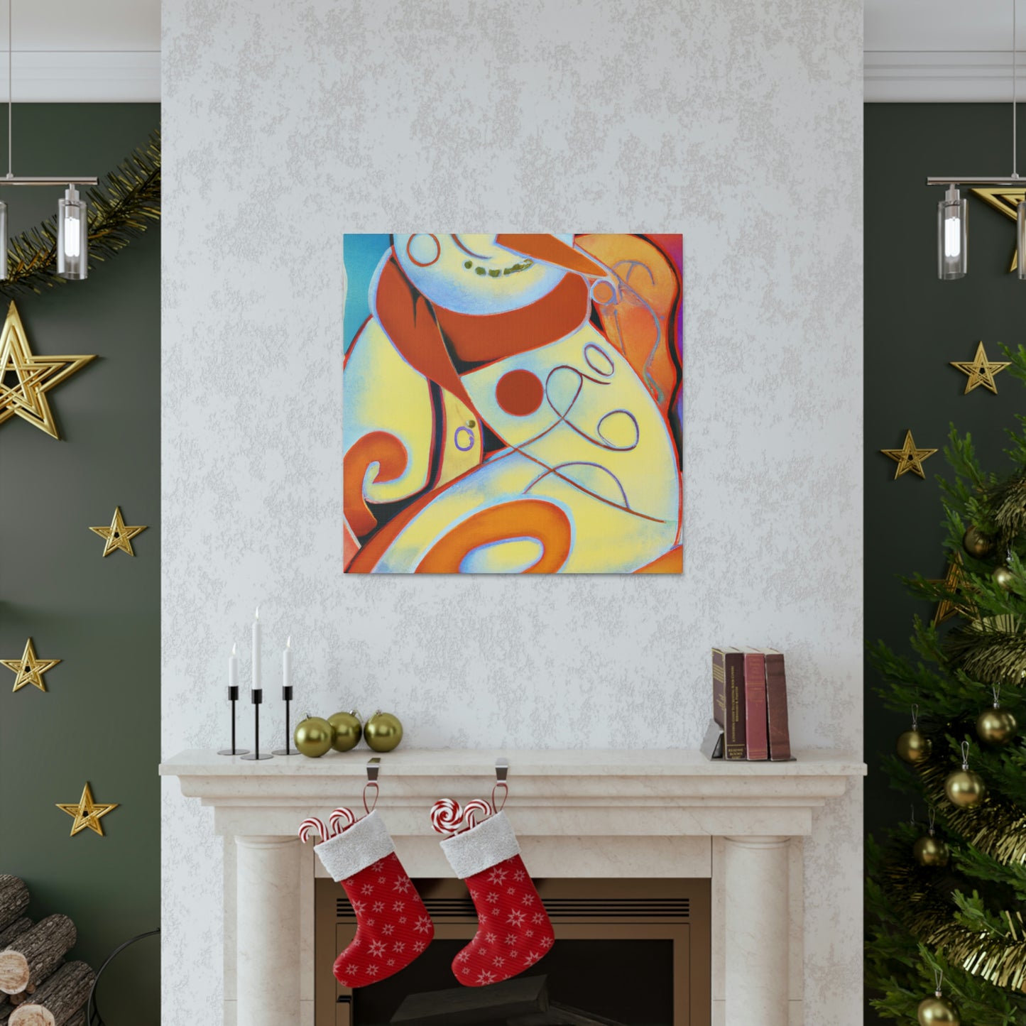 Snowy Art Deco Joy - Canvas