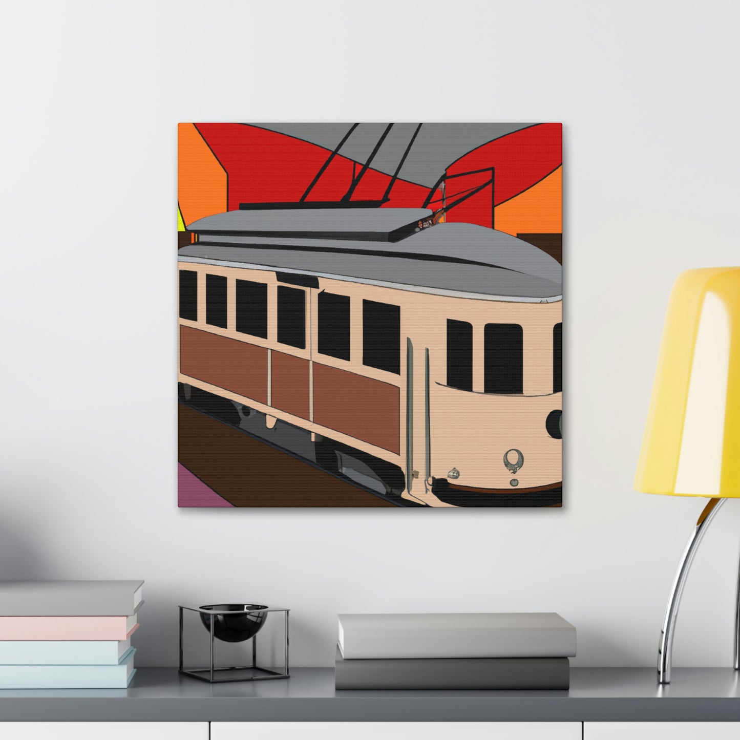 "Tram of Twinkling Lights" - Canvas