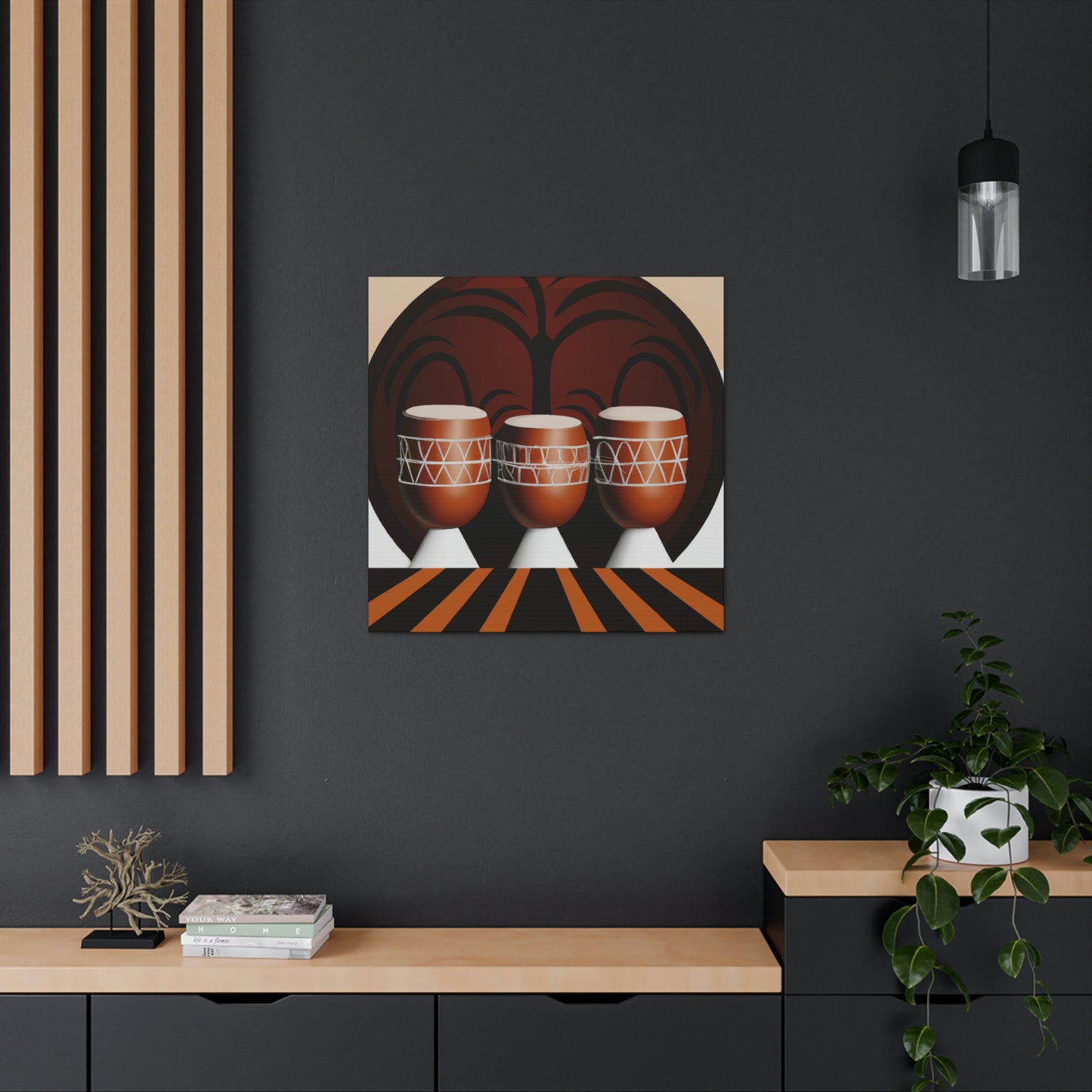 "Lively Deco Bongos" - Canvas