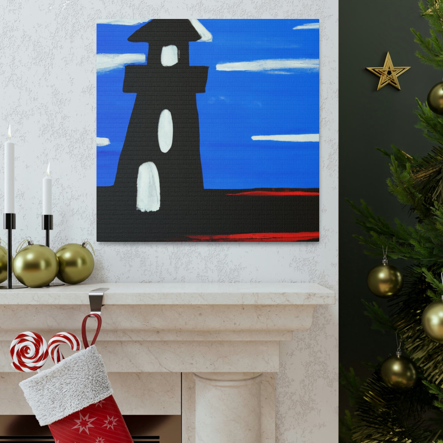 "Lighthouse in Monochrome" - Canvas