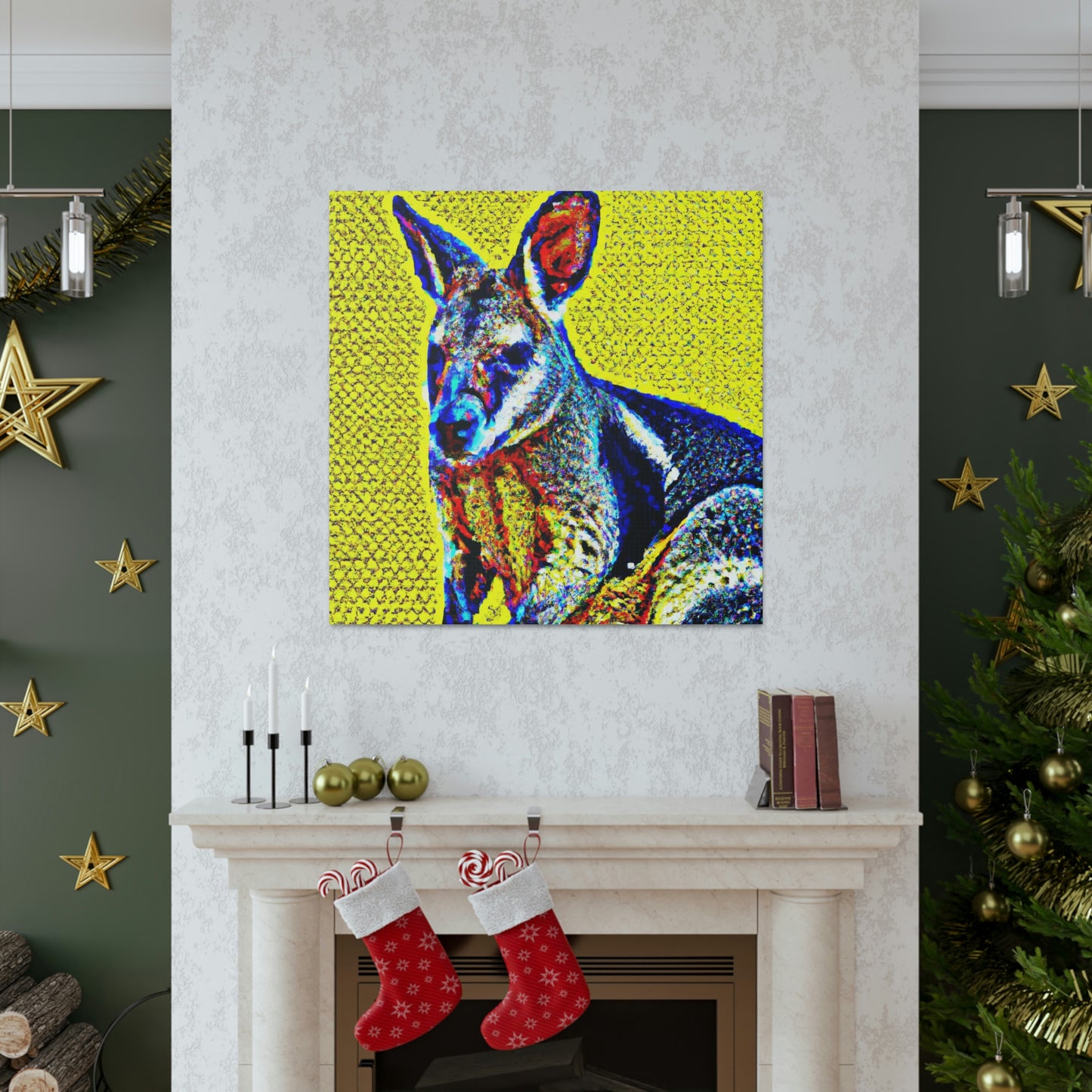 Wallaby in Pointillism - Canvas