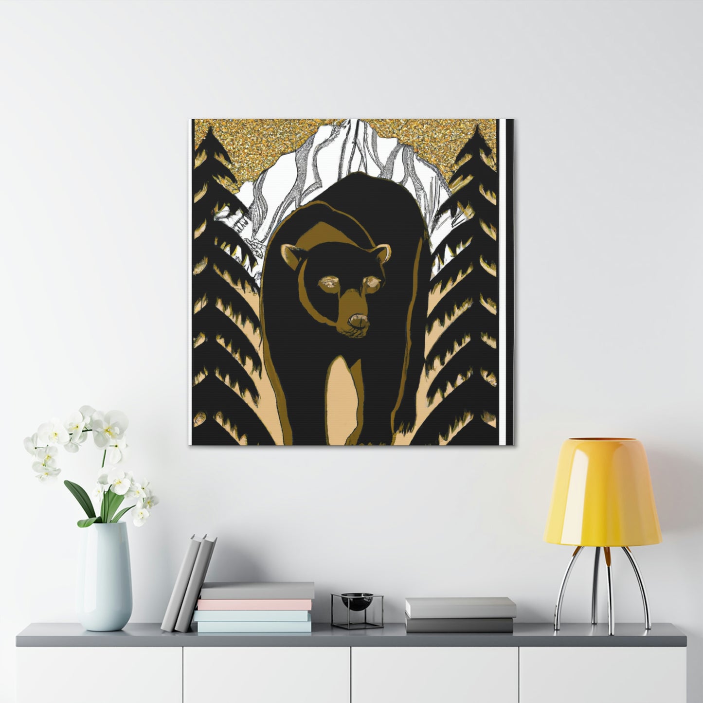 Dancing Art Deco Bear - Canvas