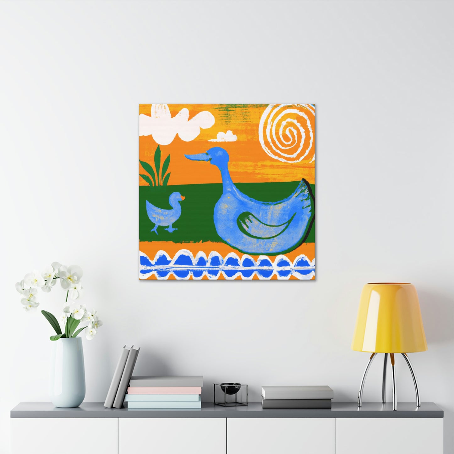 "Duck in Moonlight Harmony" - Canvas