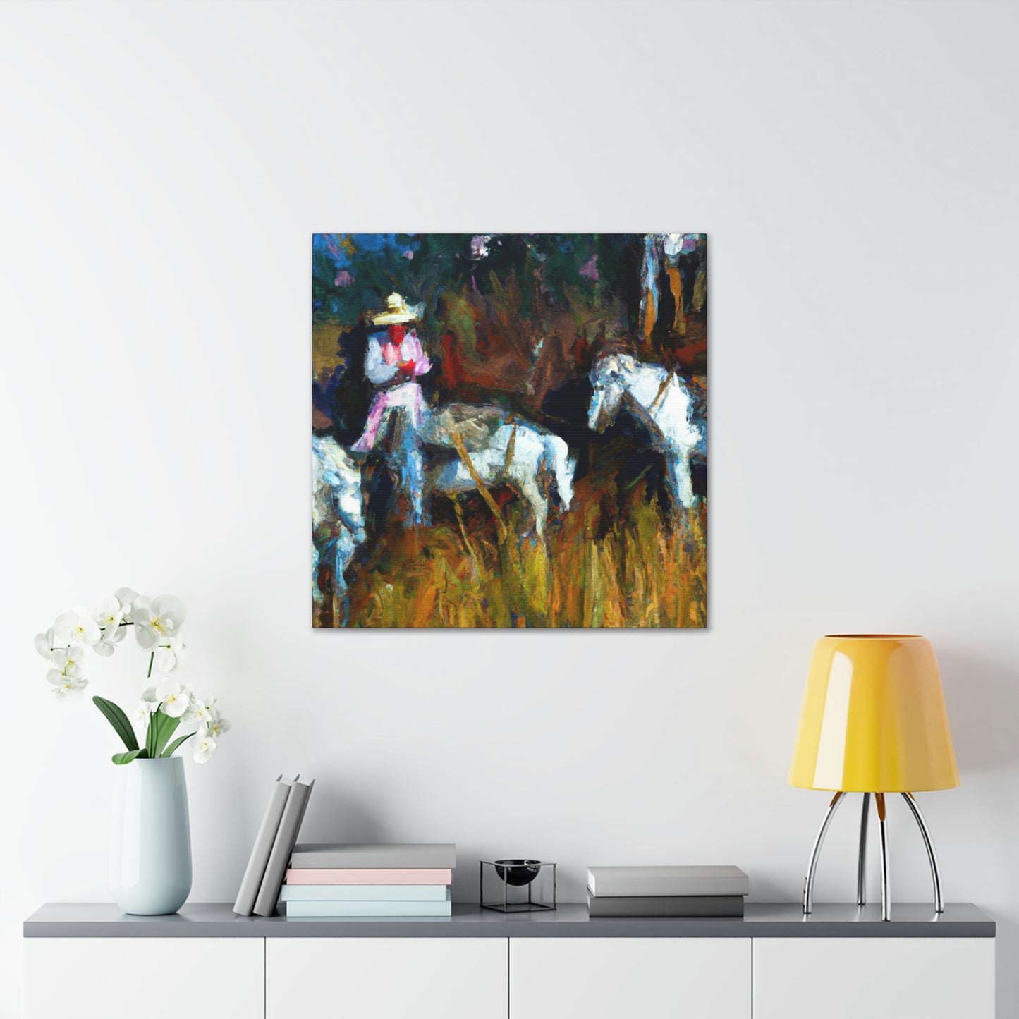 "Grazing Horses, Expression" - Canvas