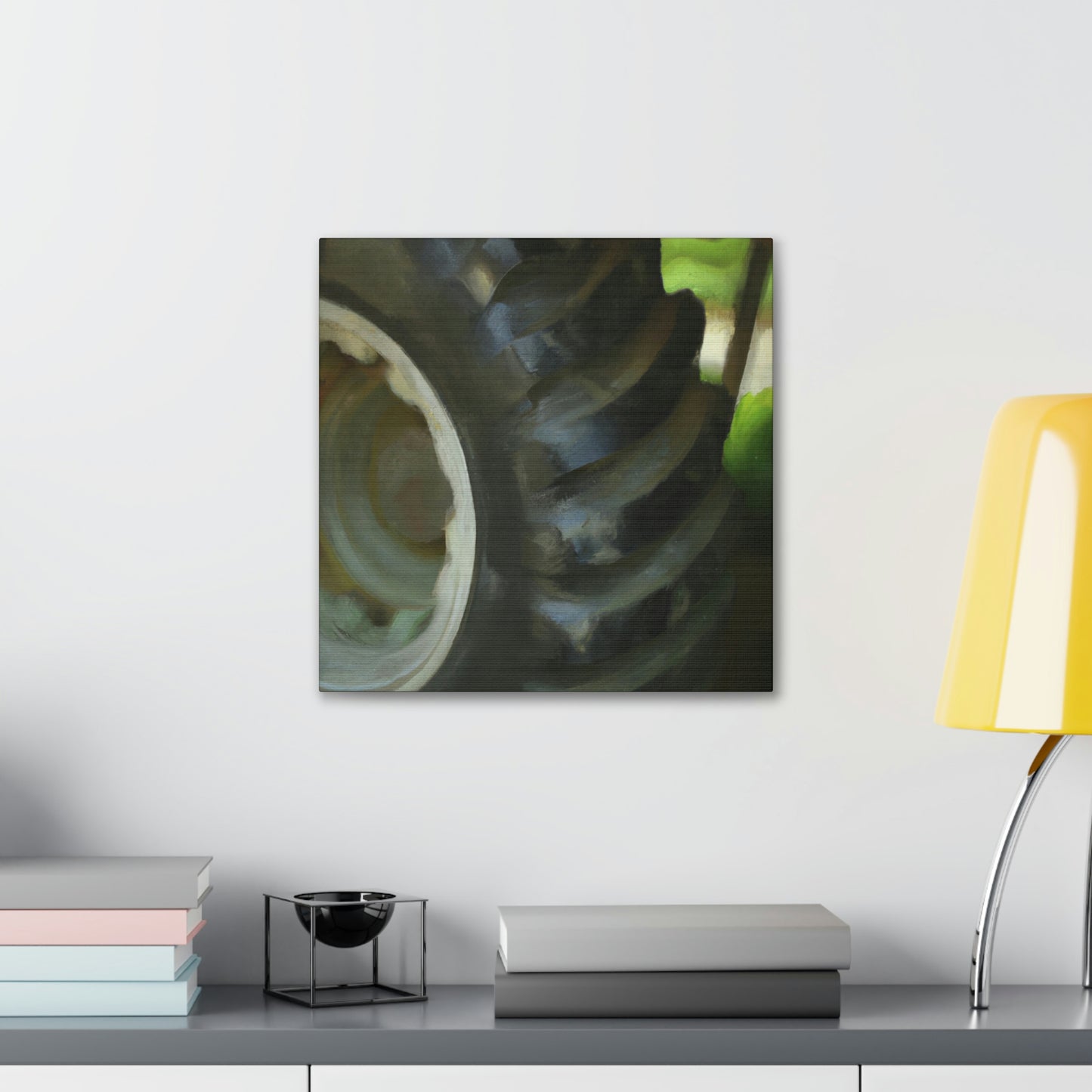 "Tractor Tire Reflection" - Canvas