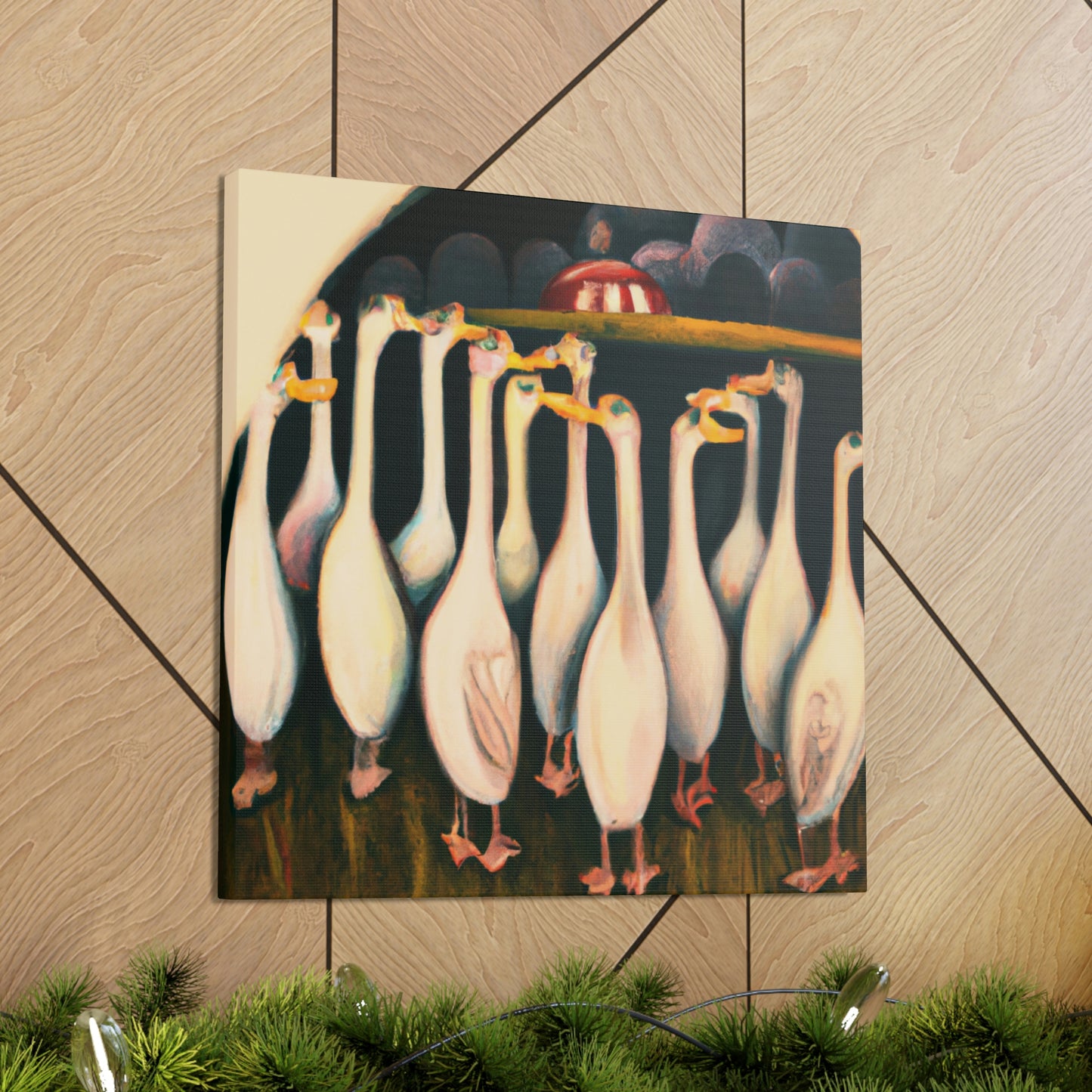 "Geese in Flight, Sunlit" - Canvas