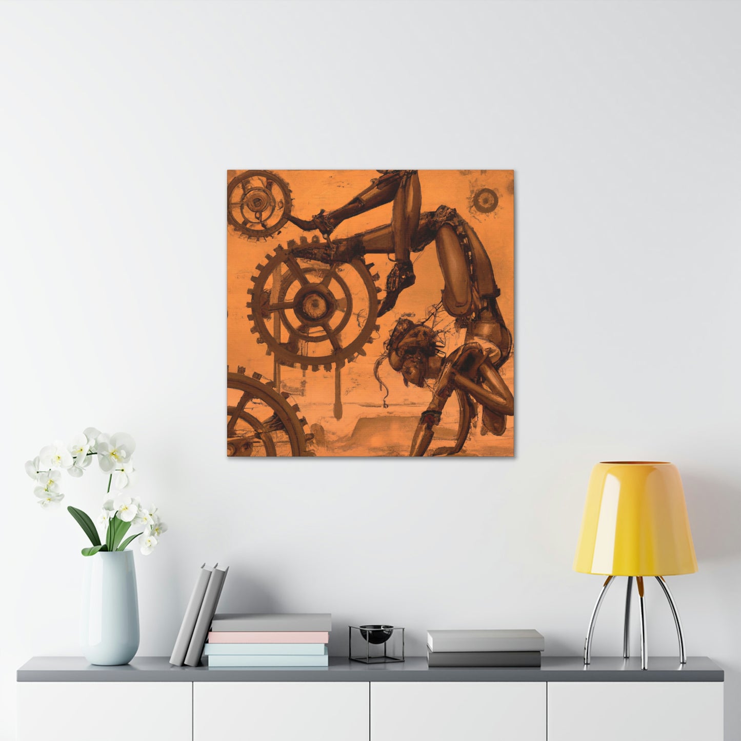 "Yoga In Steampunk Age" - Canvas