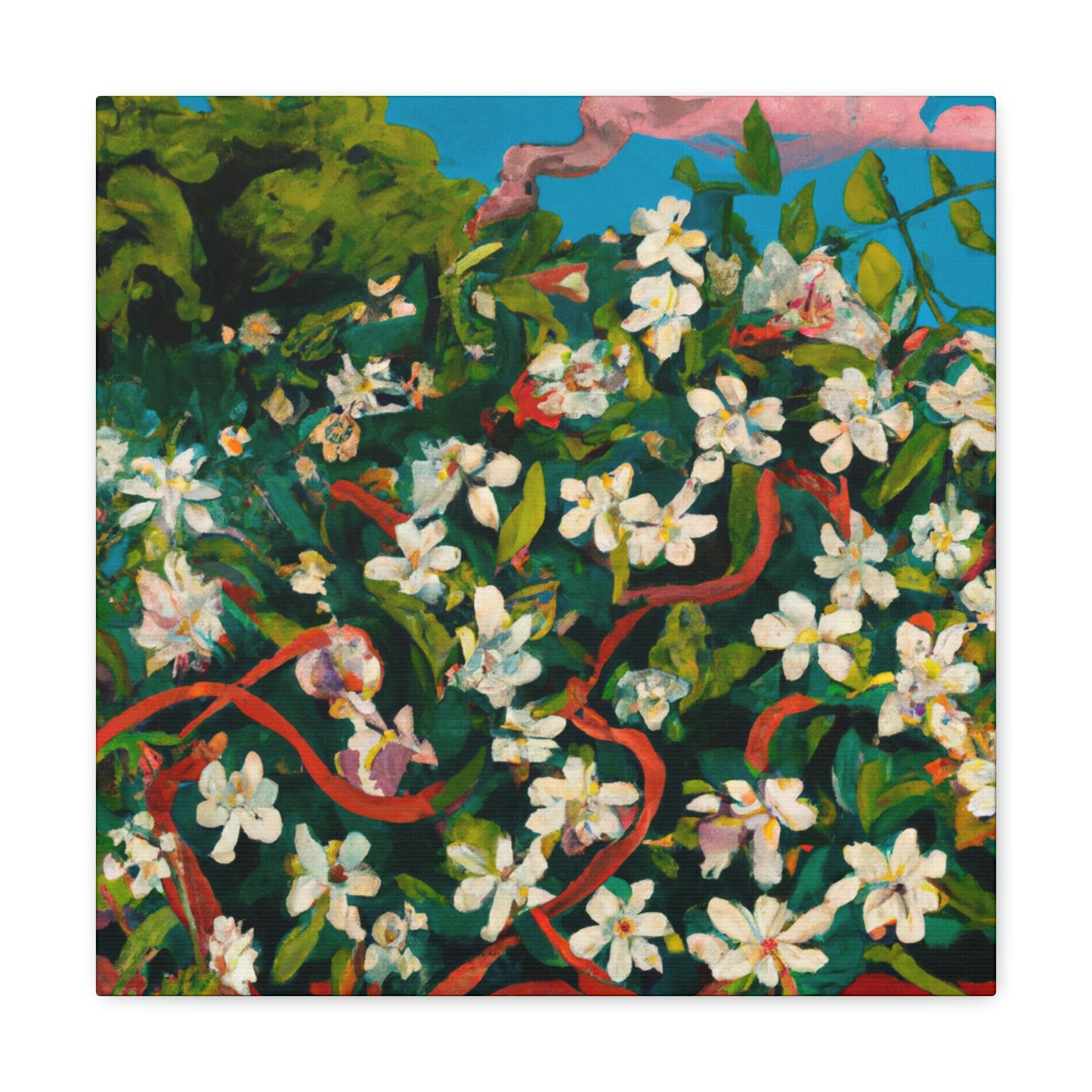 Jasmine's Expressionistic Bloom - Canvas