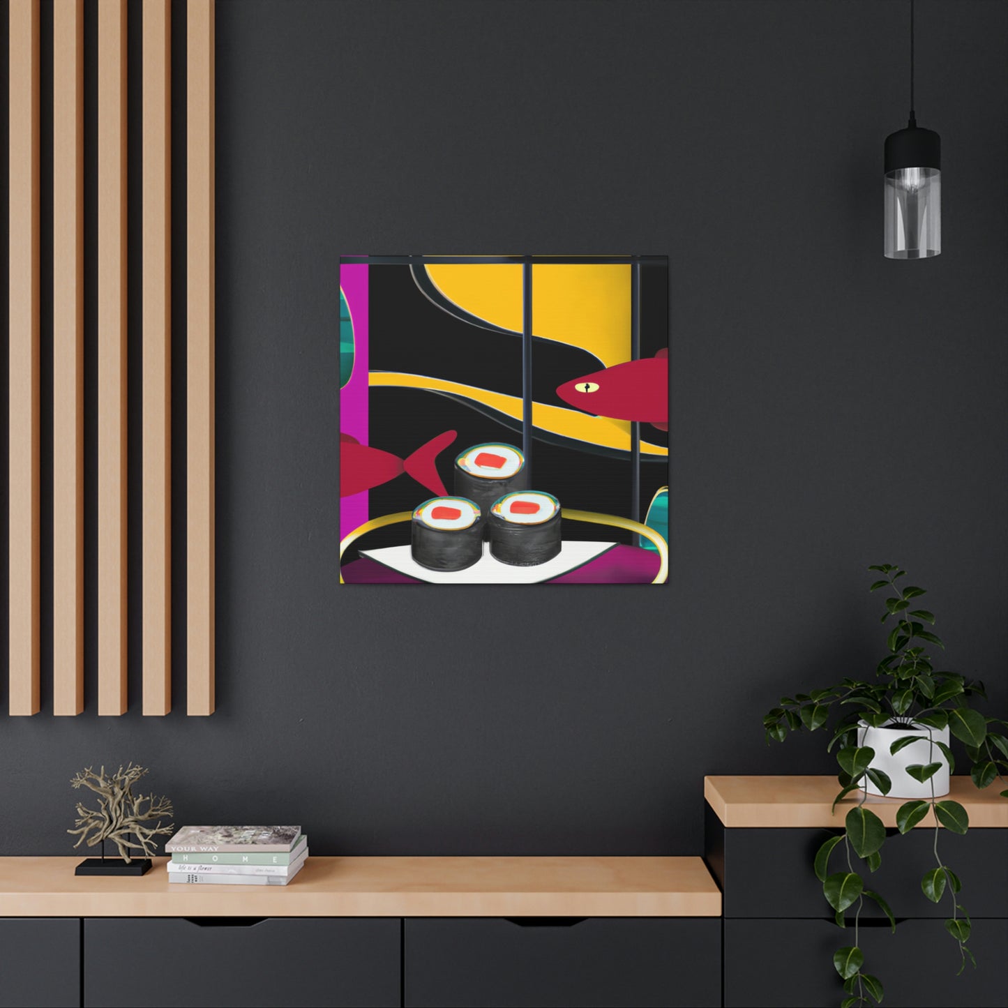 "Rolling Wave of Sushi" - Canvas